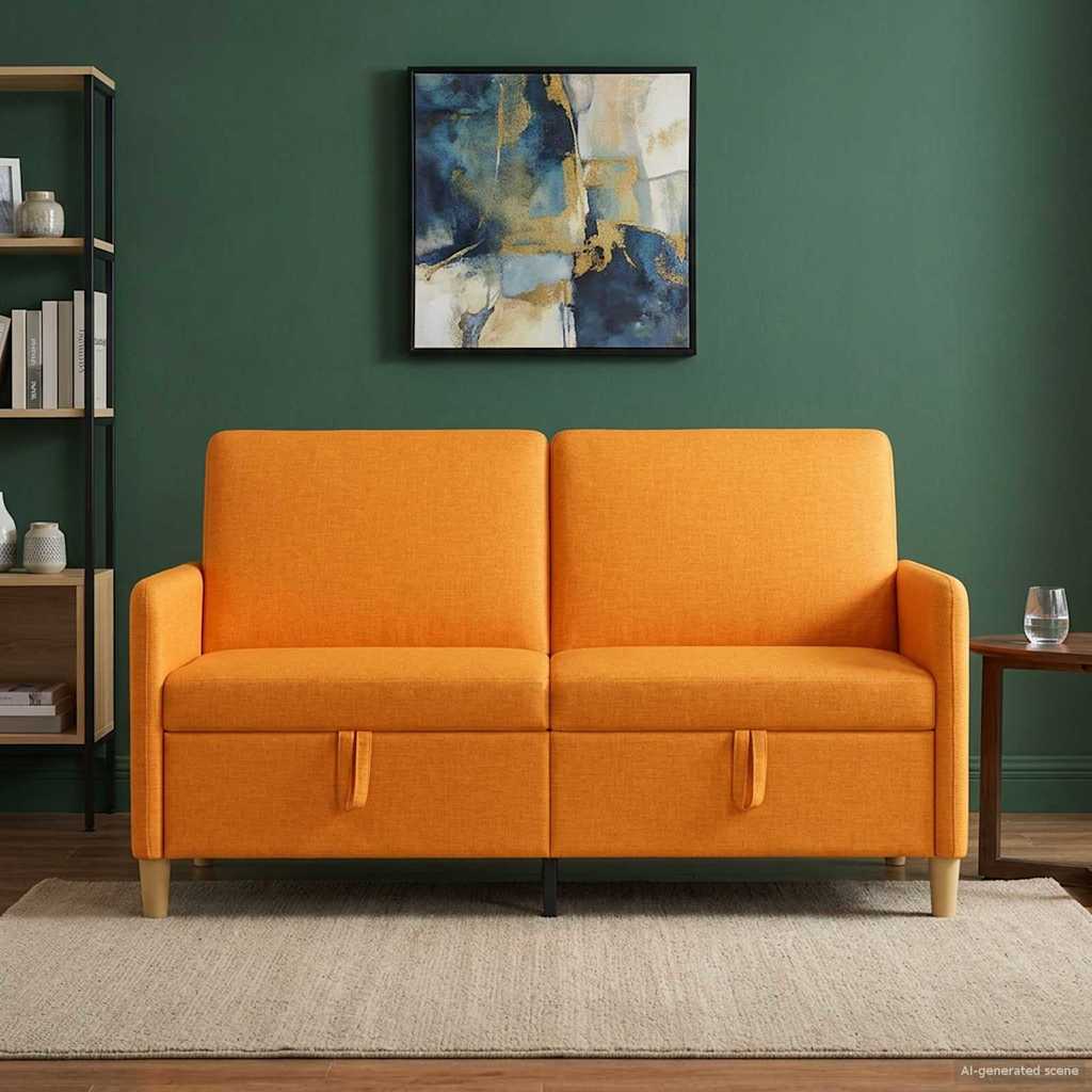 Sofa s pohranom Tamno žuta 152 x 78 x 87 cm Poliester