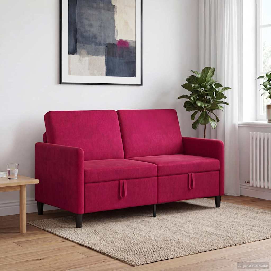 Sofa s pohranom Vinska crvena 152 x 78 x 87 cm Poliester