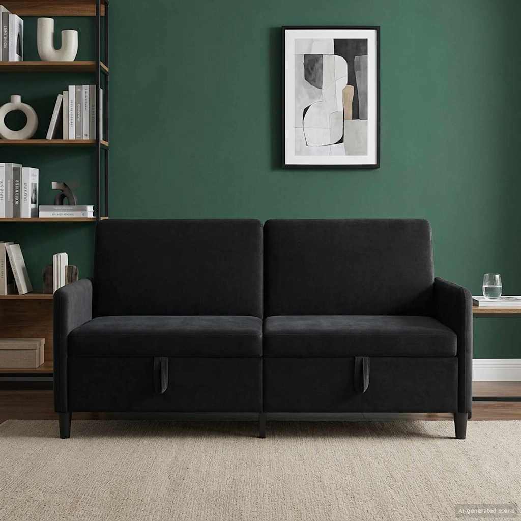 Sofa s pohranom Crna 172 x 78 x 87 cm Poliester