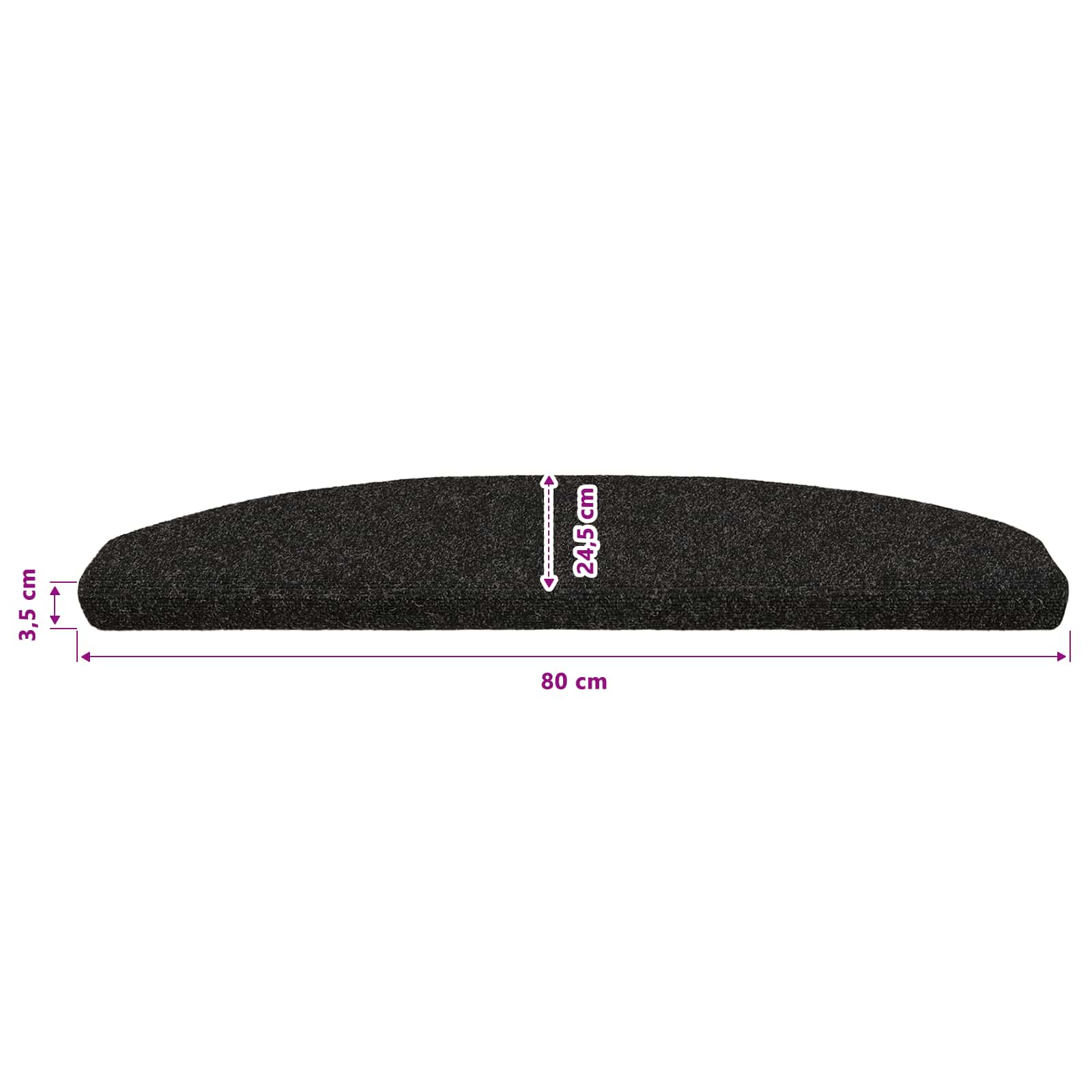 Samoljepljivi stepenasti ulošci 15 pcs Crna 80 x 24,5 x 3,5 cm