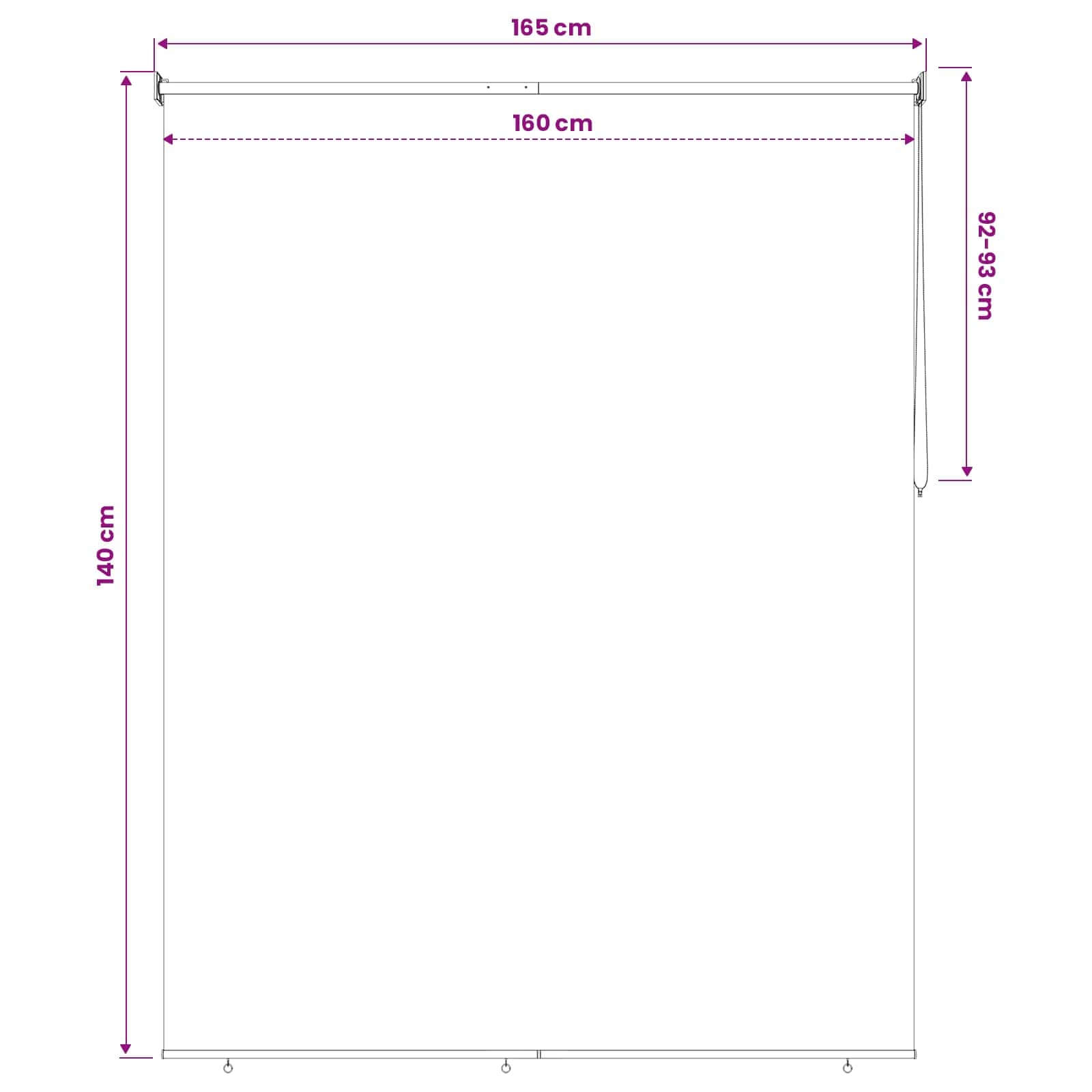 Roleta zaštita od UV zračenja Sivosmeđa 160 x 140 cm Poliester
