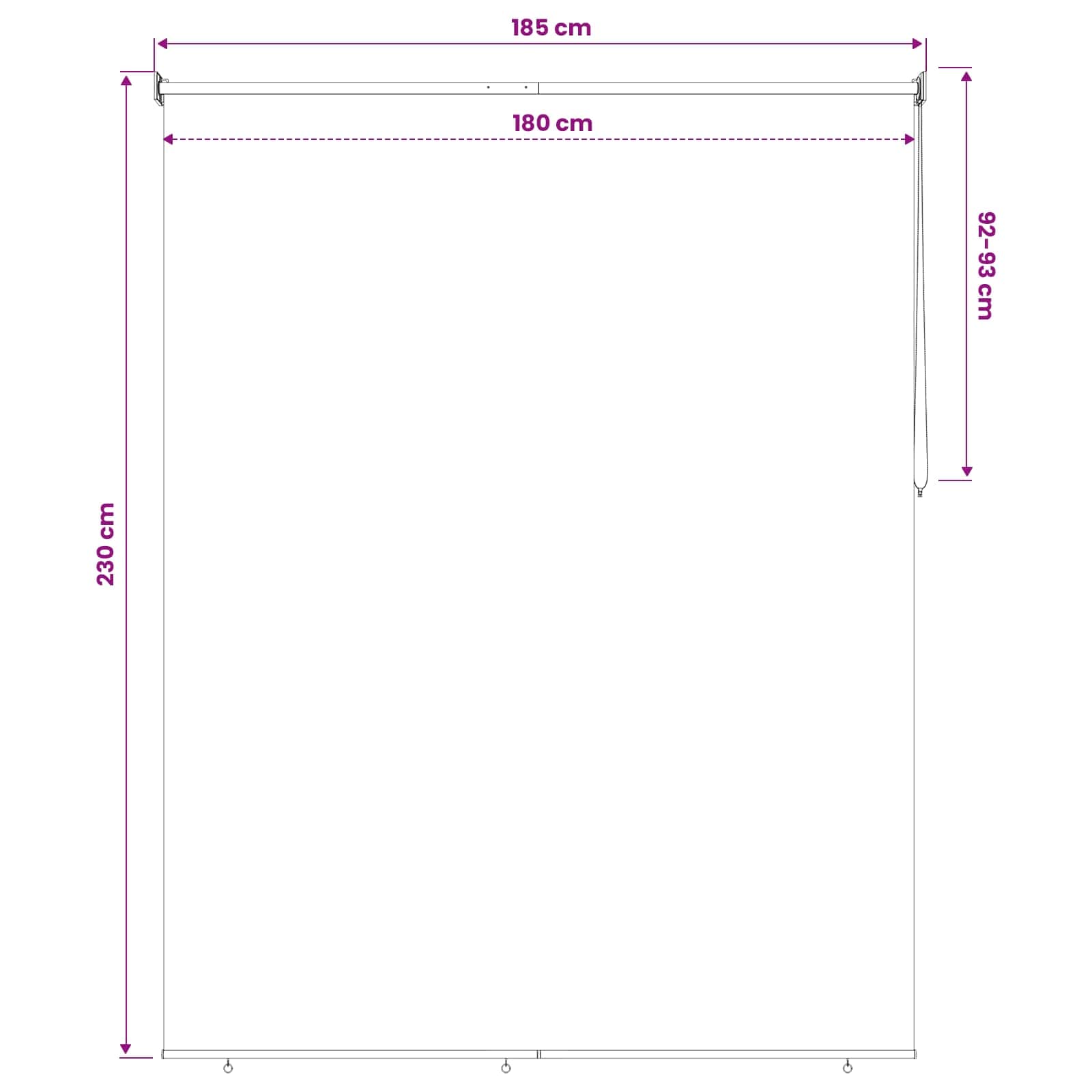 Roleta zaštita od UV zračenja Sivosmeđa 180 x 230 cm Poliester