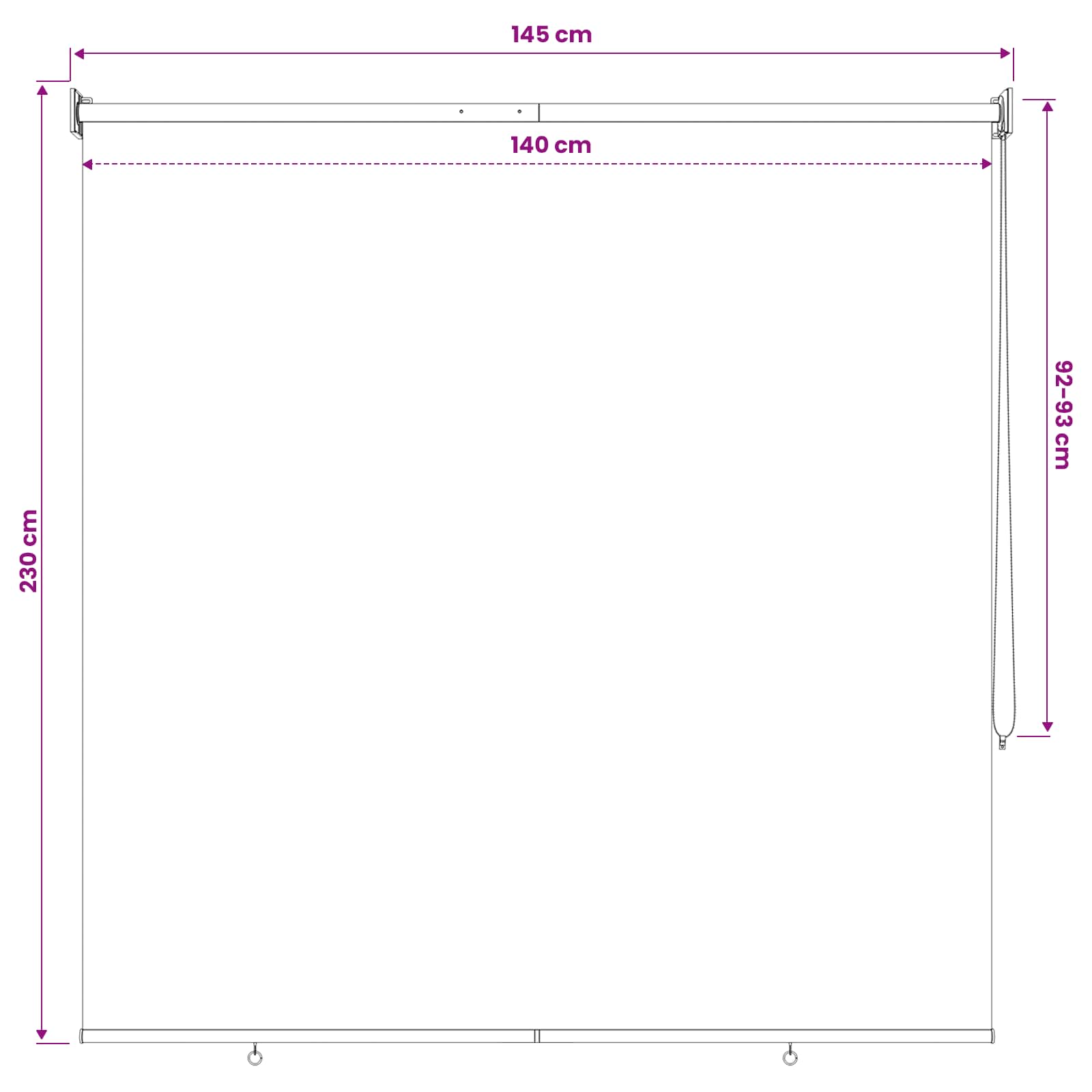 Roleta zaštita od UV zračenja Bež 140 x 230 cm Poliester