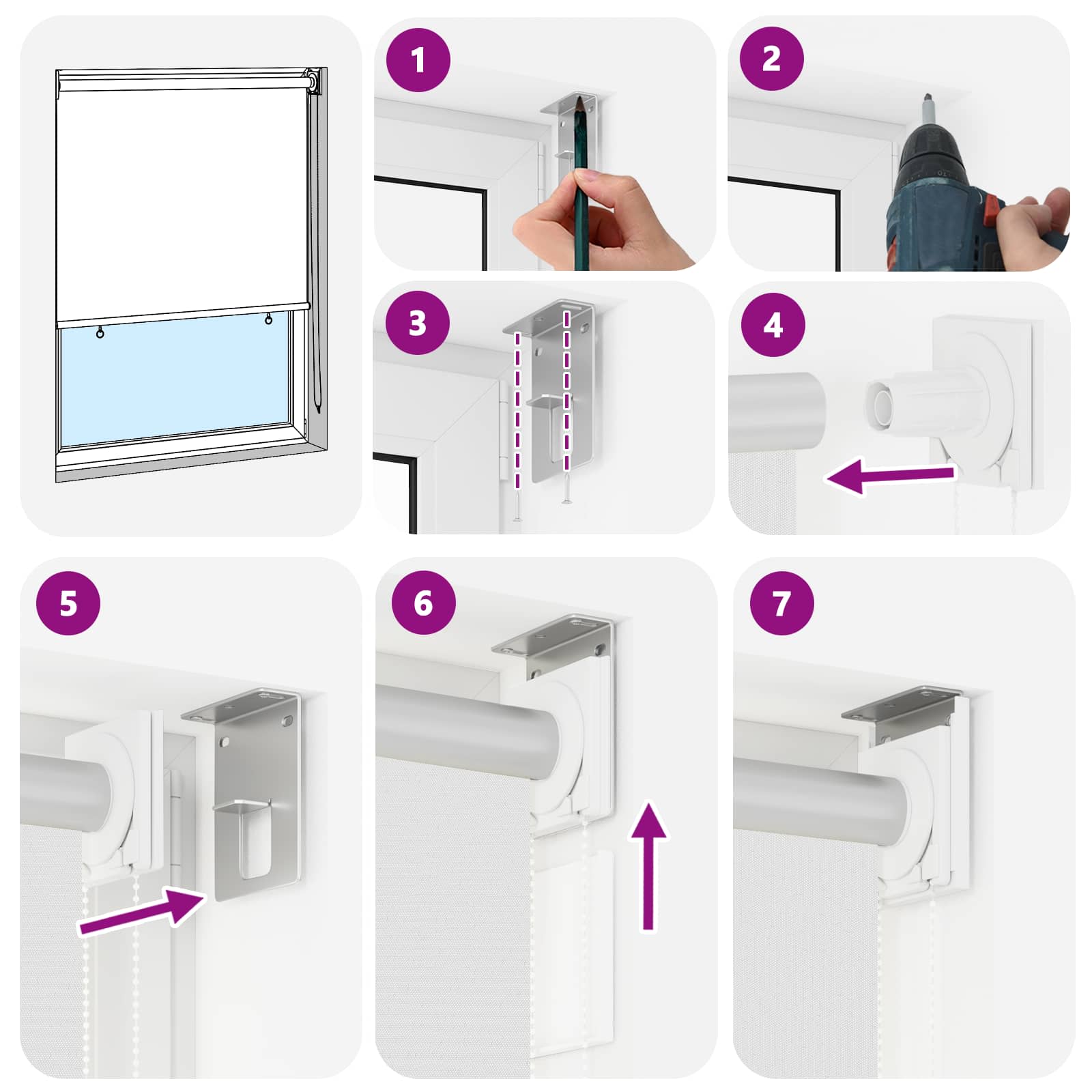 Rolo zavjesa za vanjsku uporabu s UV zaštitom Bijela