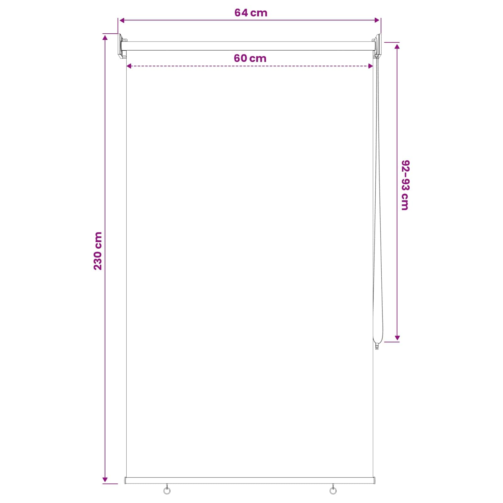 Roleta zaštita od UV zračenja Bijela 60 x 230 cm Poliester