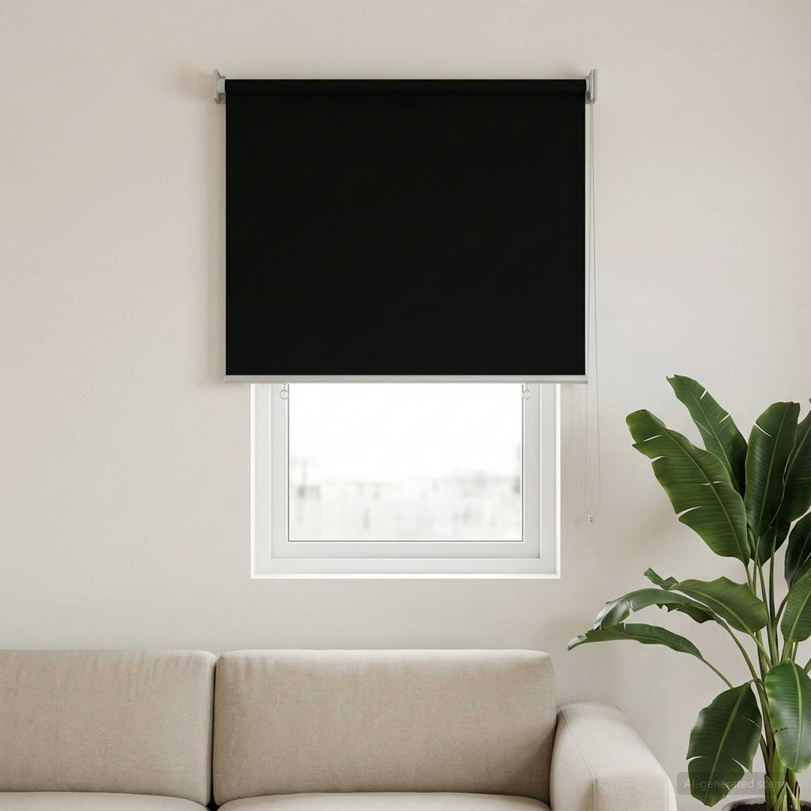Roleta zaštita od UV zračenja Crna 100 x 140 cm Poliester