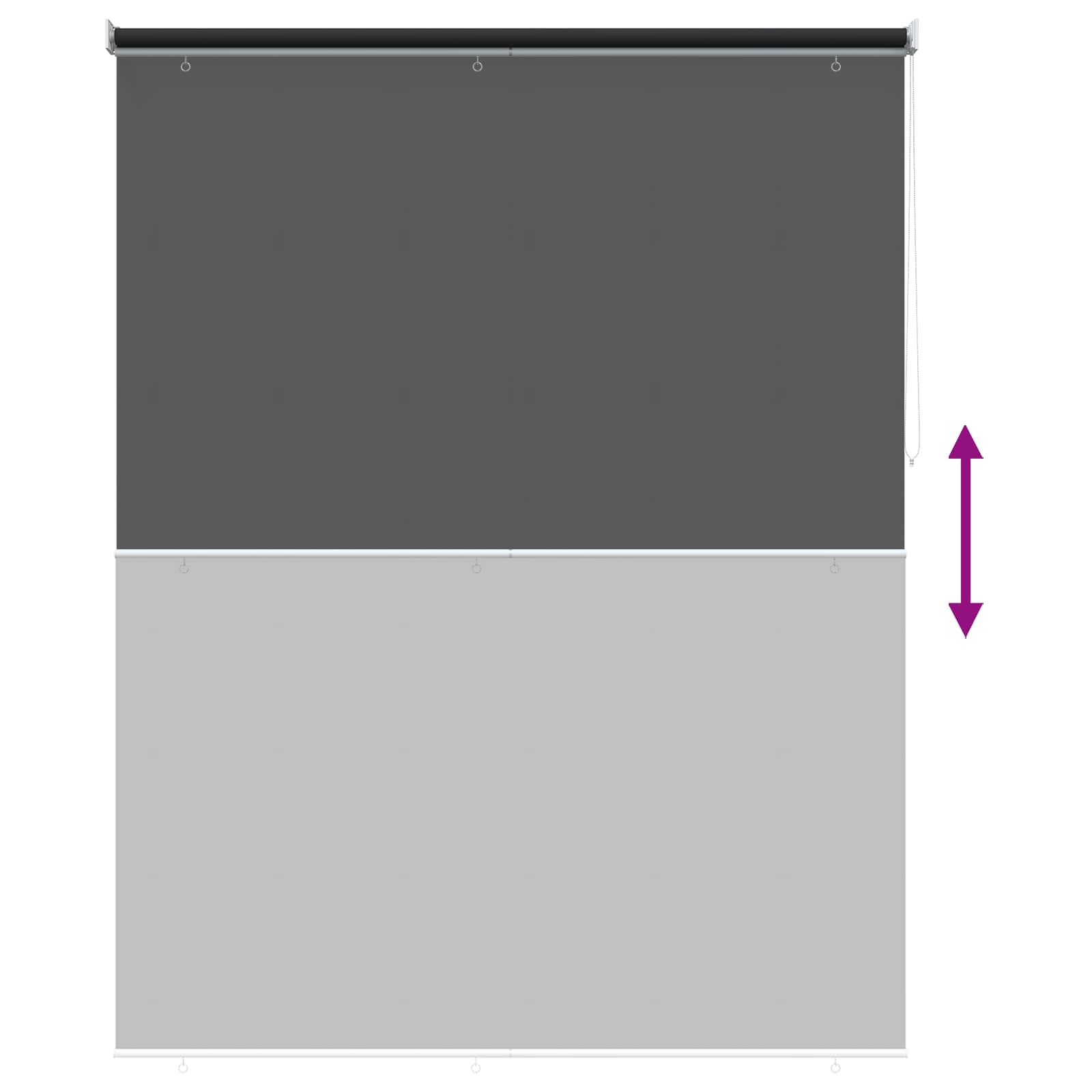 Roleta zaštita od UV zračenja Crna 180 x 230 cm Poliester