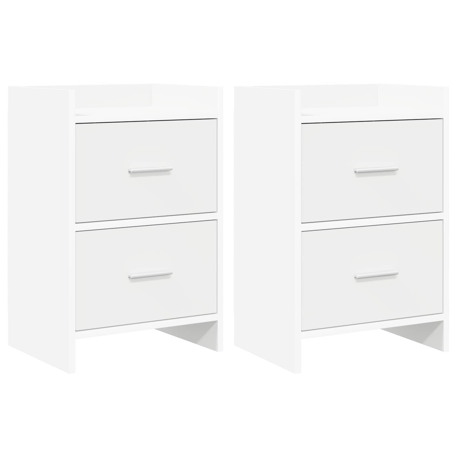 Noćni ormarići 2 pcs Bijela 40 x 30 x 60 cm Konstruirano drvo