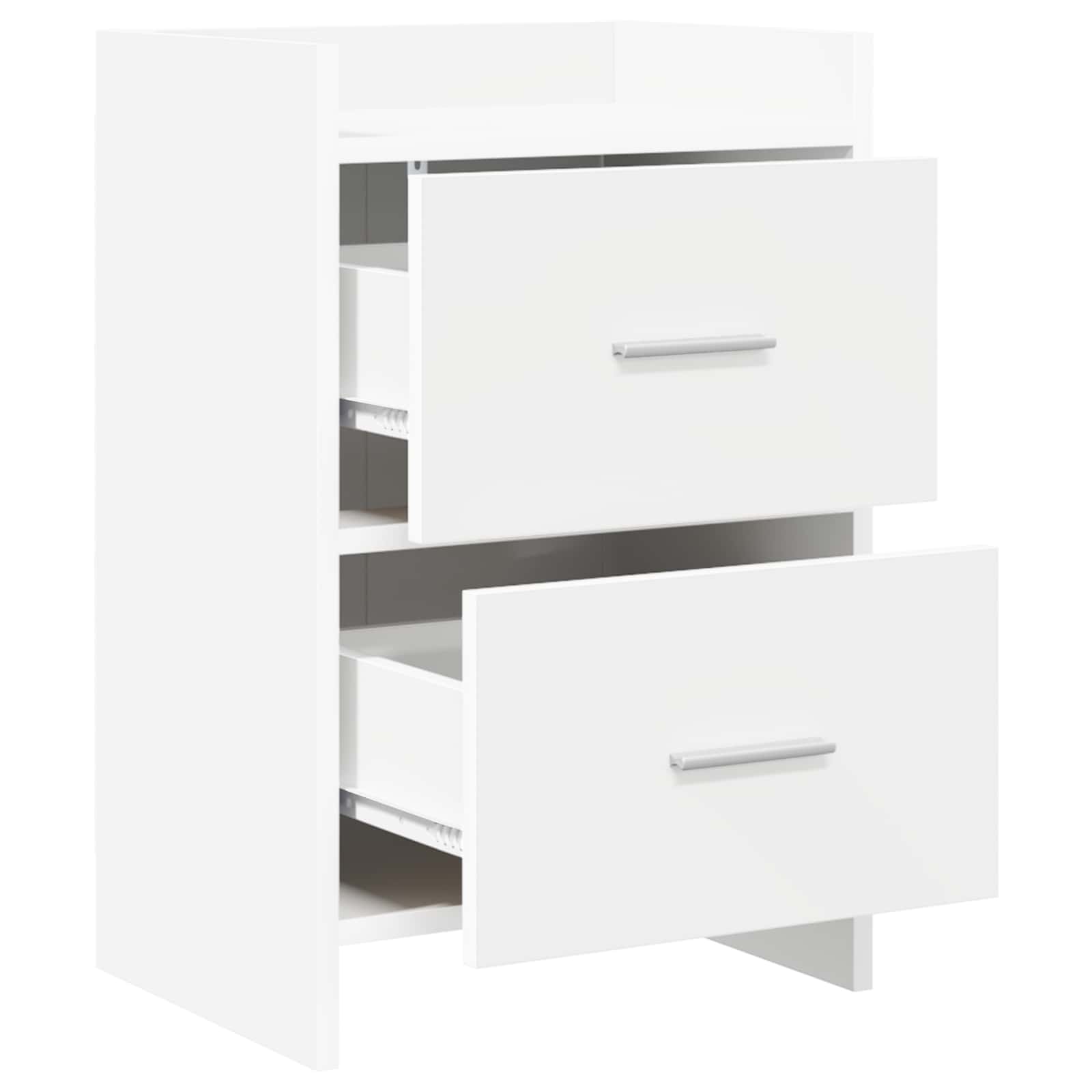 Noćni ormarići 2 pcs Bijela 40 x 30 x 60 cm Konstruirano drvo