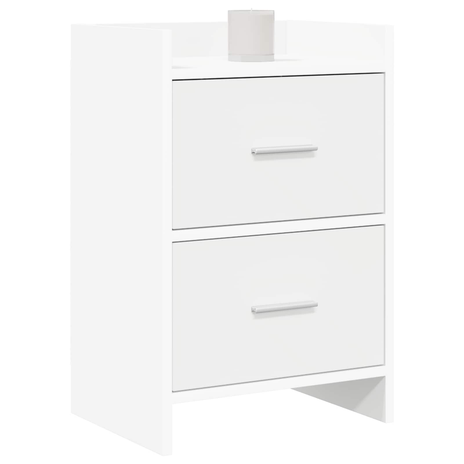 Noćni ormarići 2 pcs Bijela 40 x 30 x 60 cm Konstruirano drvo