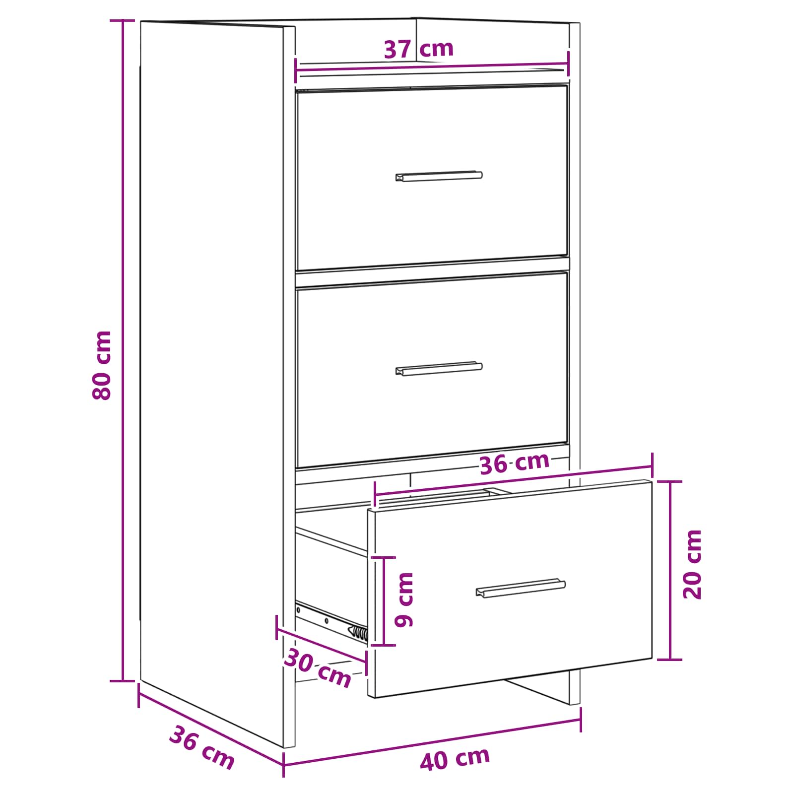 Kreveta Crni hrast 40 x 36 x 80 cm Konstruirano drvo