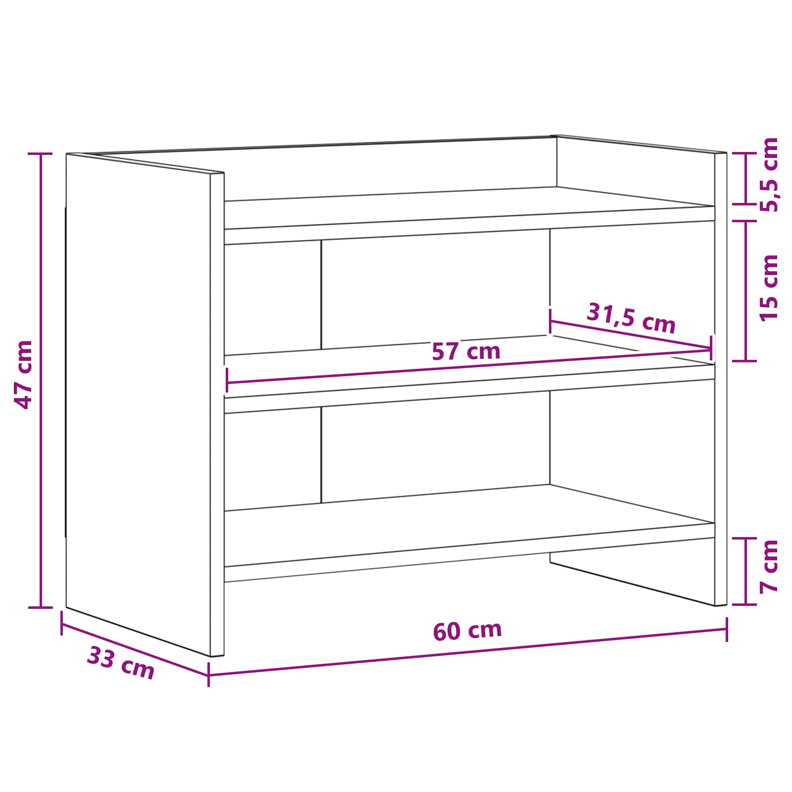 TV ormar 60 x 33 x 47 cm Bijela Konstruirano drvo