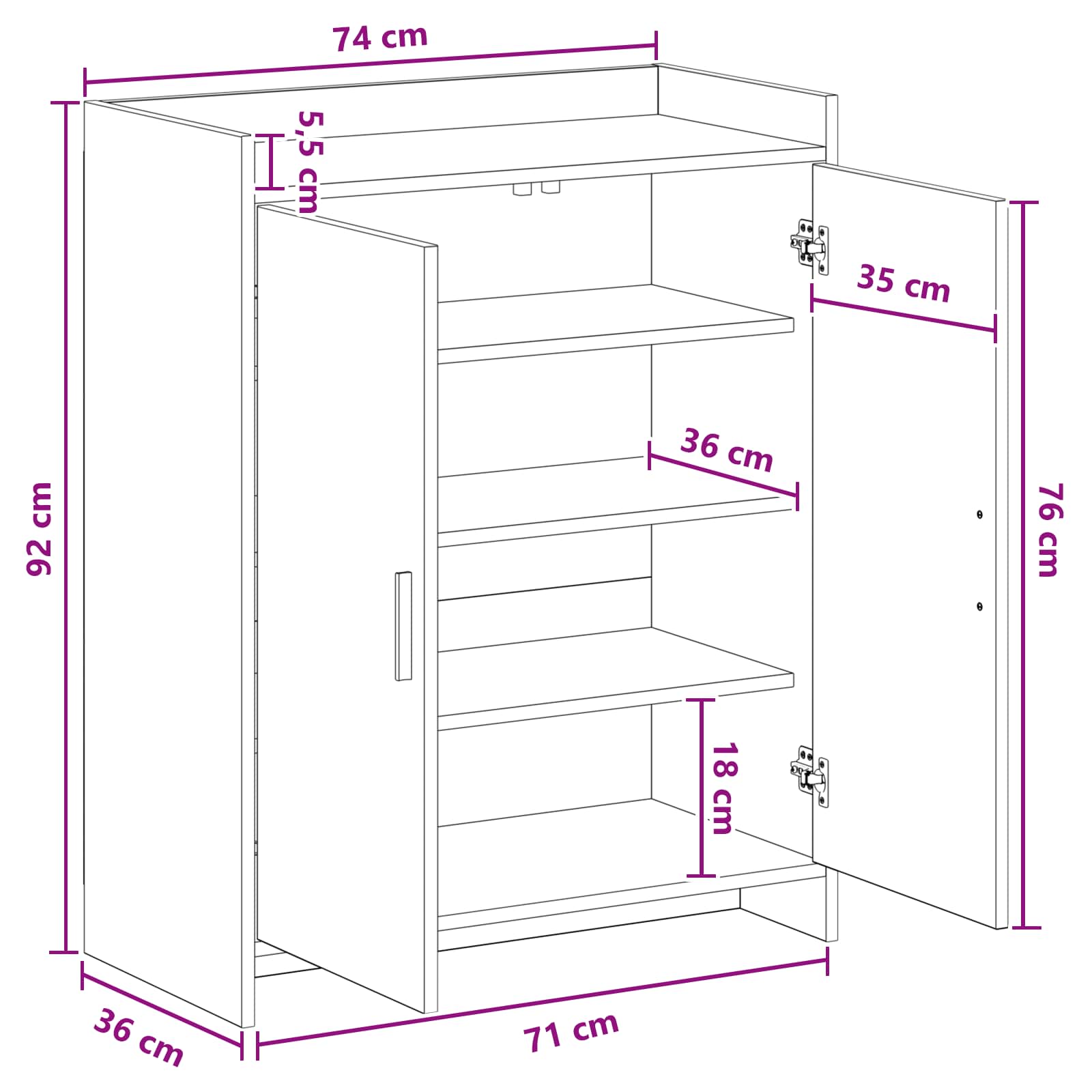Ormar za cipele Staro drvo 73,5 x 36 x 92 cm Konstruirano drvo