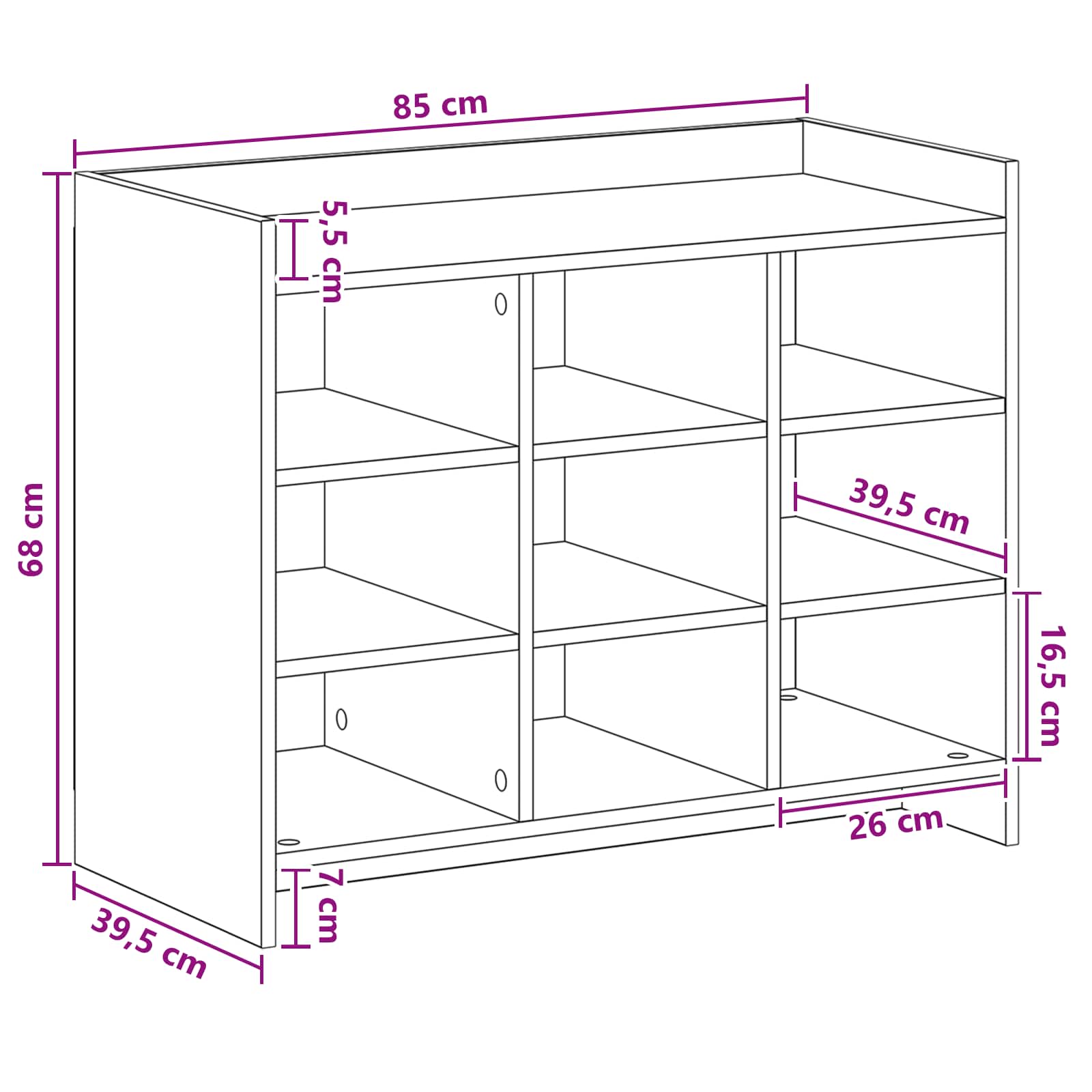 Ormar za cipele s pohranom Betonska siva 85 x 39,5 x 70 cm