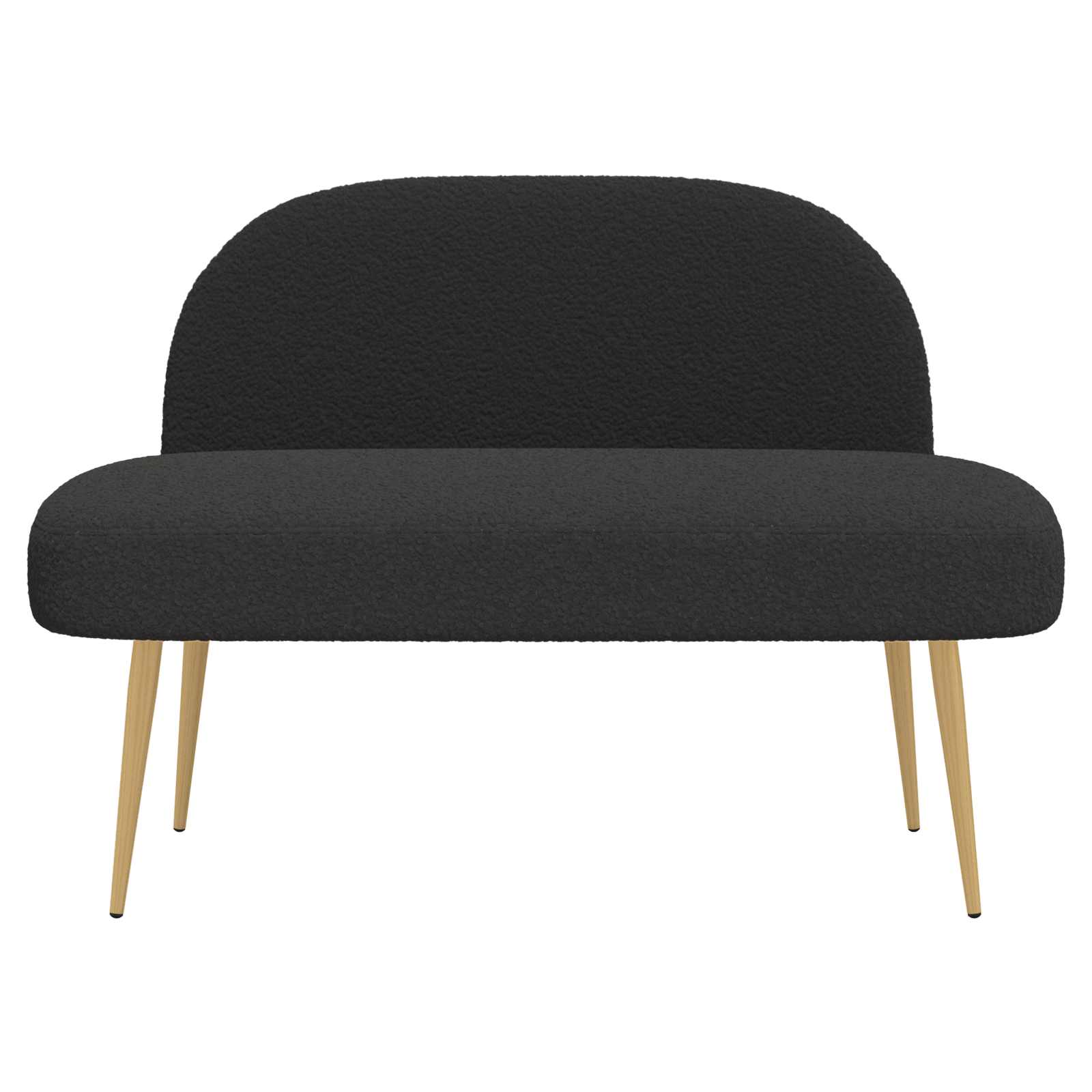 Oblikovana klupa s naslonjačem Crna 110 x 60 x 76 cm Bouclé