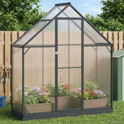 Vrtni staklenik s vratima Antracit 183,5 x 63,5 x 207 cm