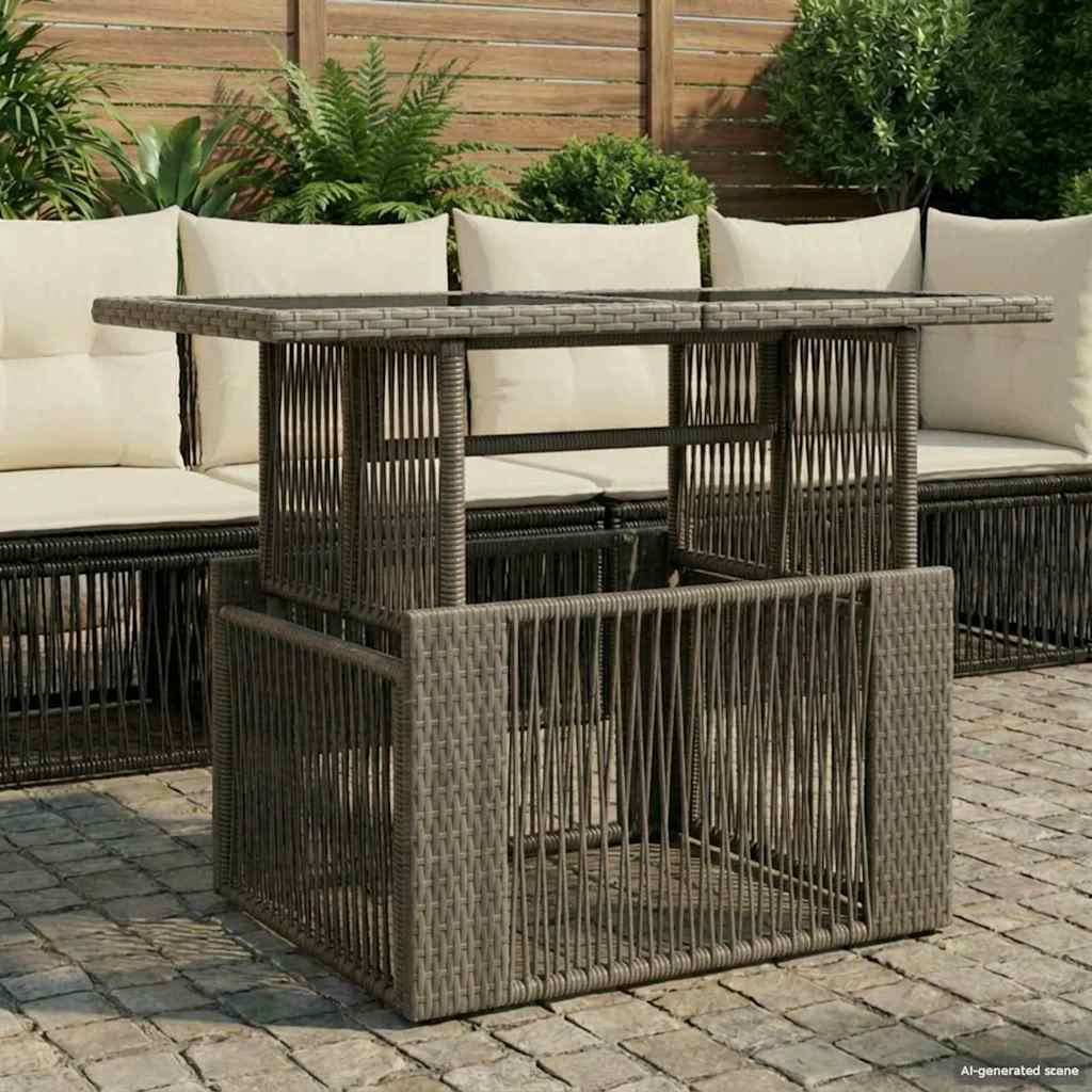Stol za vrt Siva 100 x 55 x 37 cm PE Rattan i Staklo