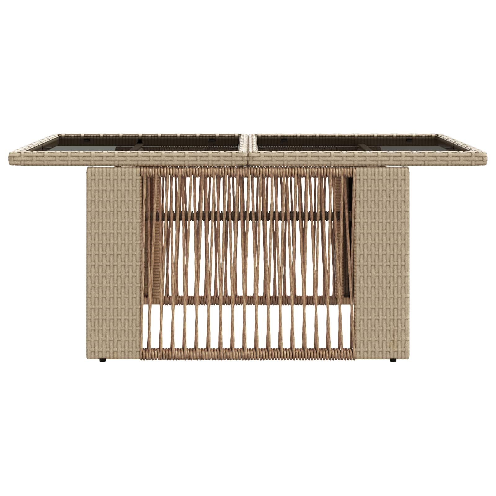 Stol za vrt Bež 100 x 55 x 37 cm PE Rattan i Staklo
