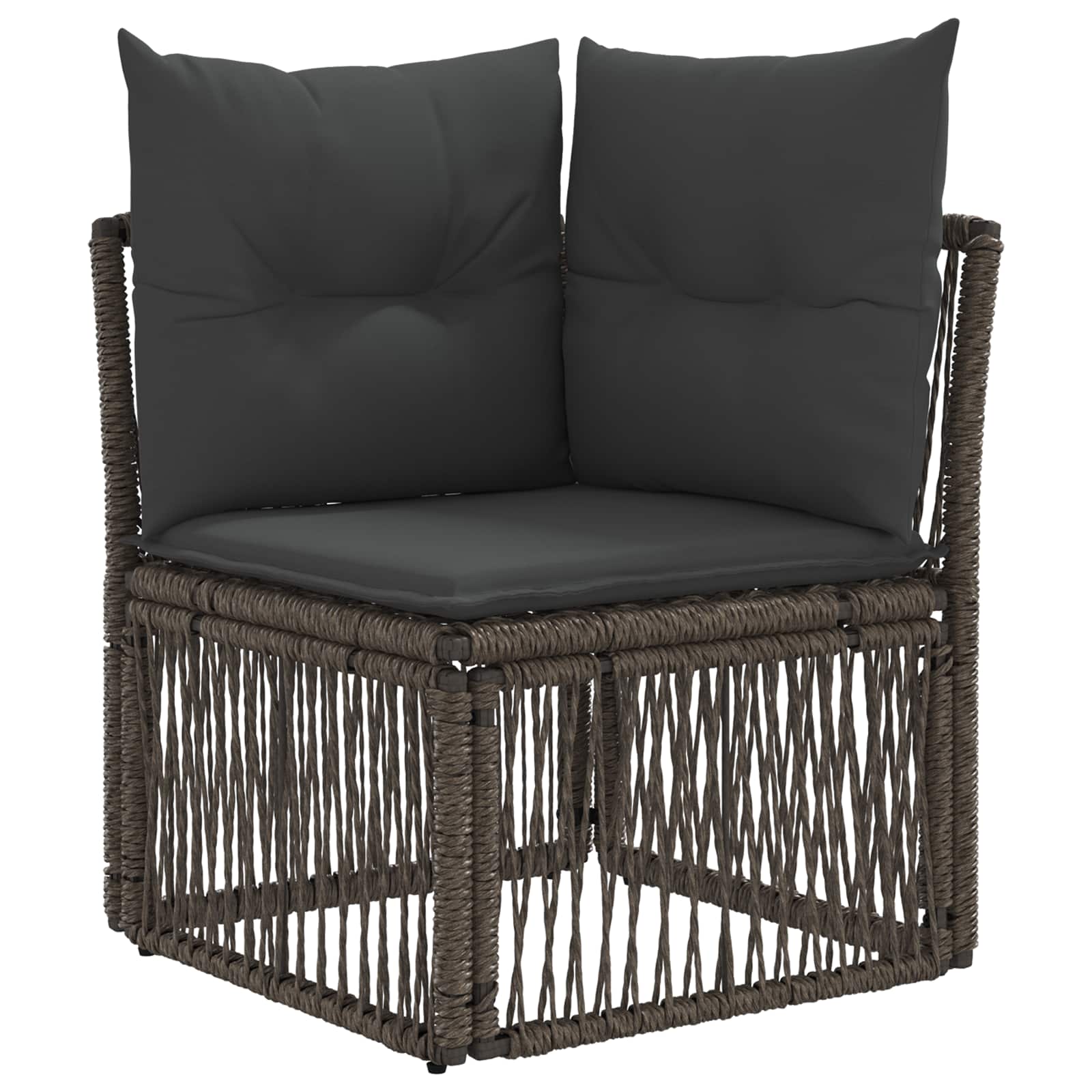 Sjedeća garnitura za vrt 14 pcs Siva i tamno siva poliratan