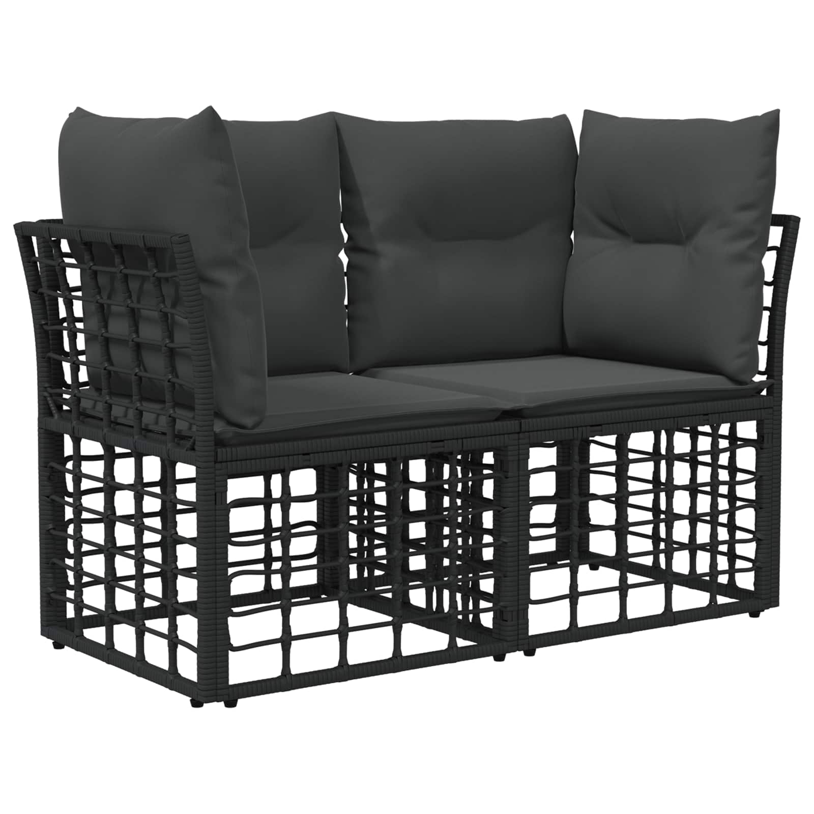 Set vanjskih sofa 14 pcs Crna i tamno siva Poliester