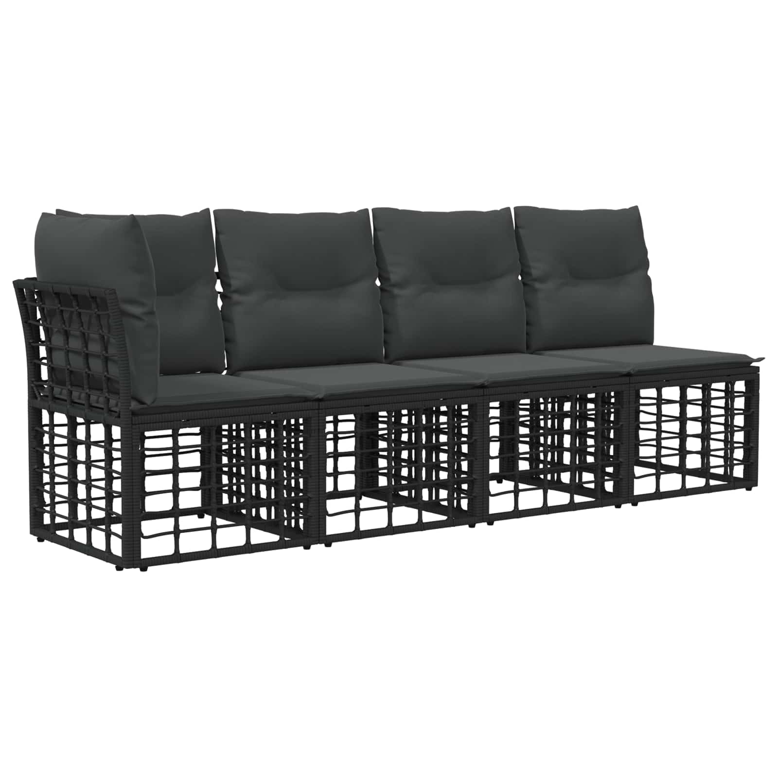 Set vanjskih sofa 9 pcs Crna i tamno siva poliratan
