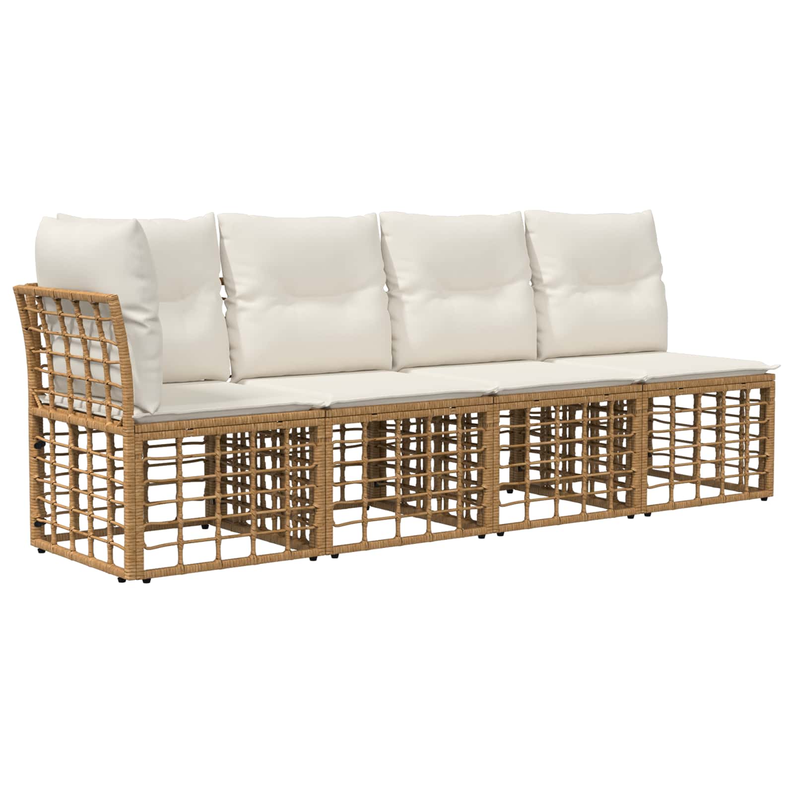 Set vanjskih sofa 9 pcs Prirodna i krema bijela poliratan