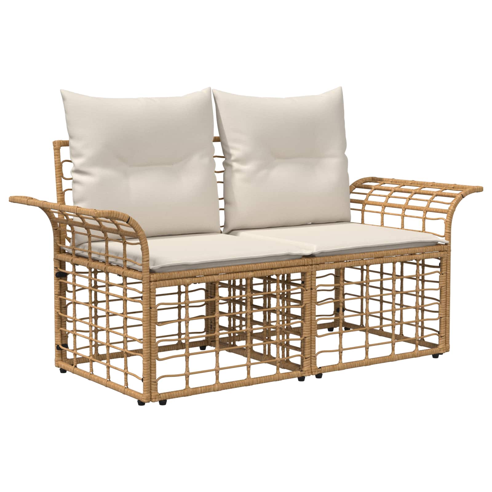 Set vanjskih sofa 14 pcs Prirodna i krema bijela Poliester