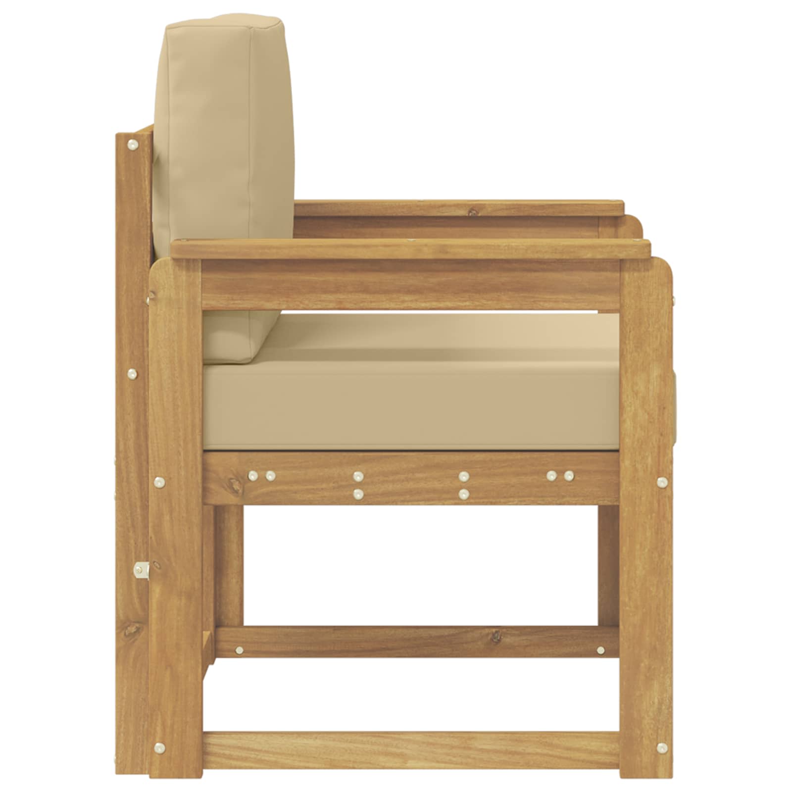 2 Komad Set vanjskih sofa Poliester Bijela i Bež