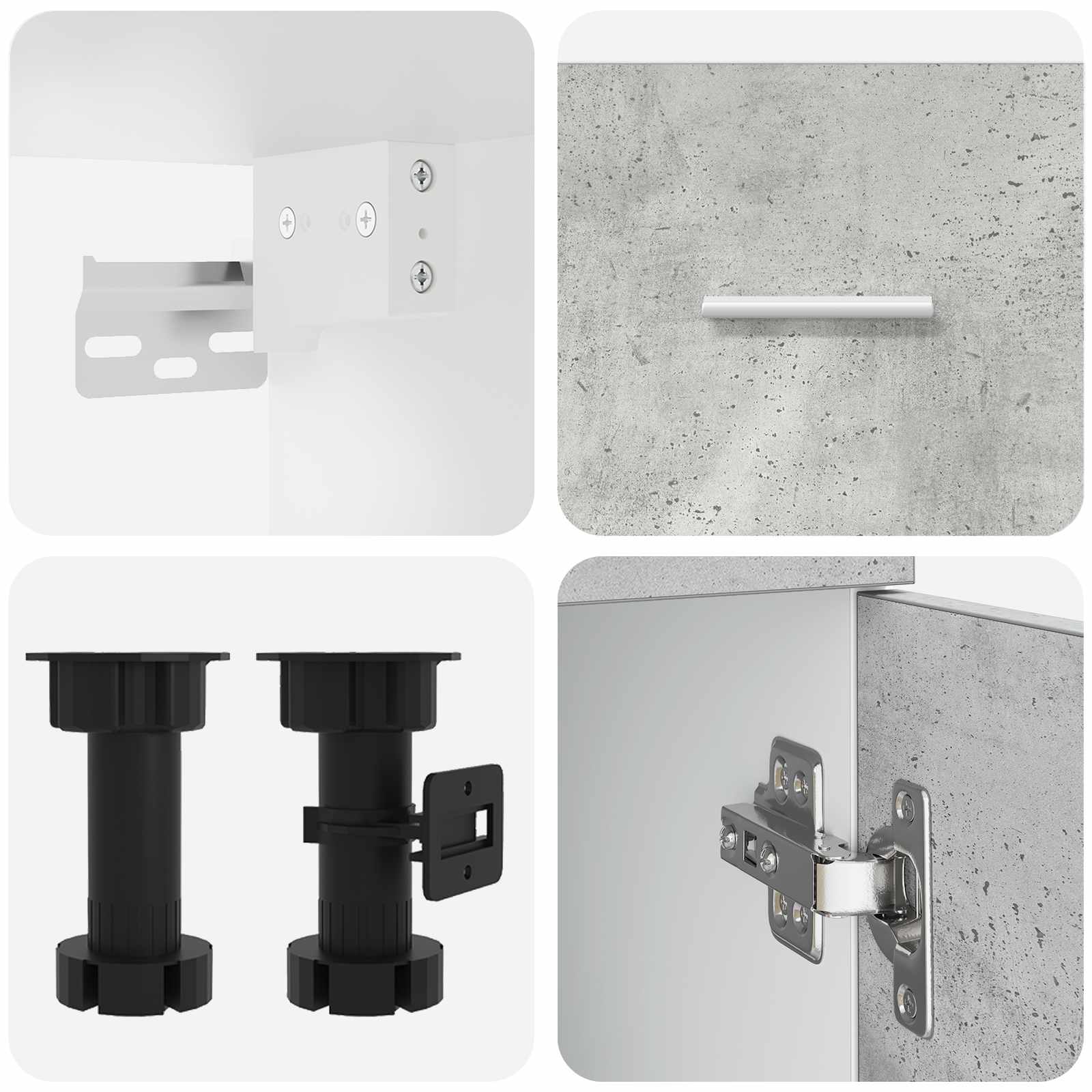 Kuhinjska jedinica Lyon 4 pcs Betonska siva Konstruirano drvo
