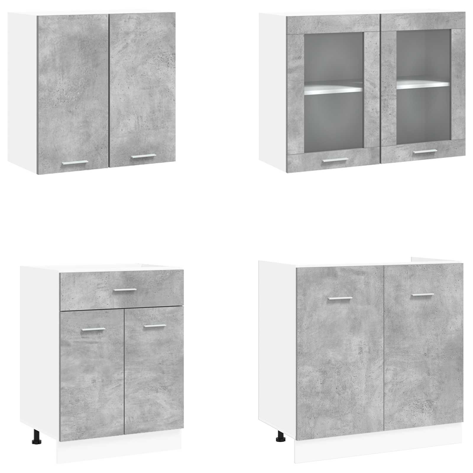 Kuhinjska jedinica Lyon 4 pcs Betonska siva Konstruirano drvo