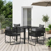 Vrtni set za objed 5 pcs Crna i antracit 80 x 80 x 73 cm