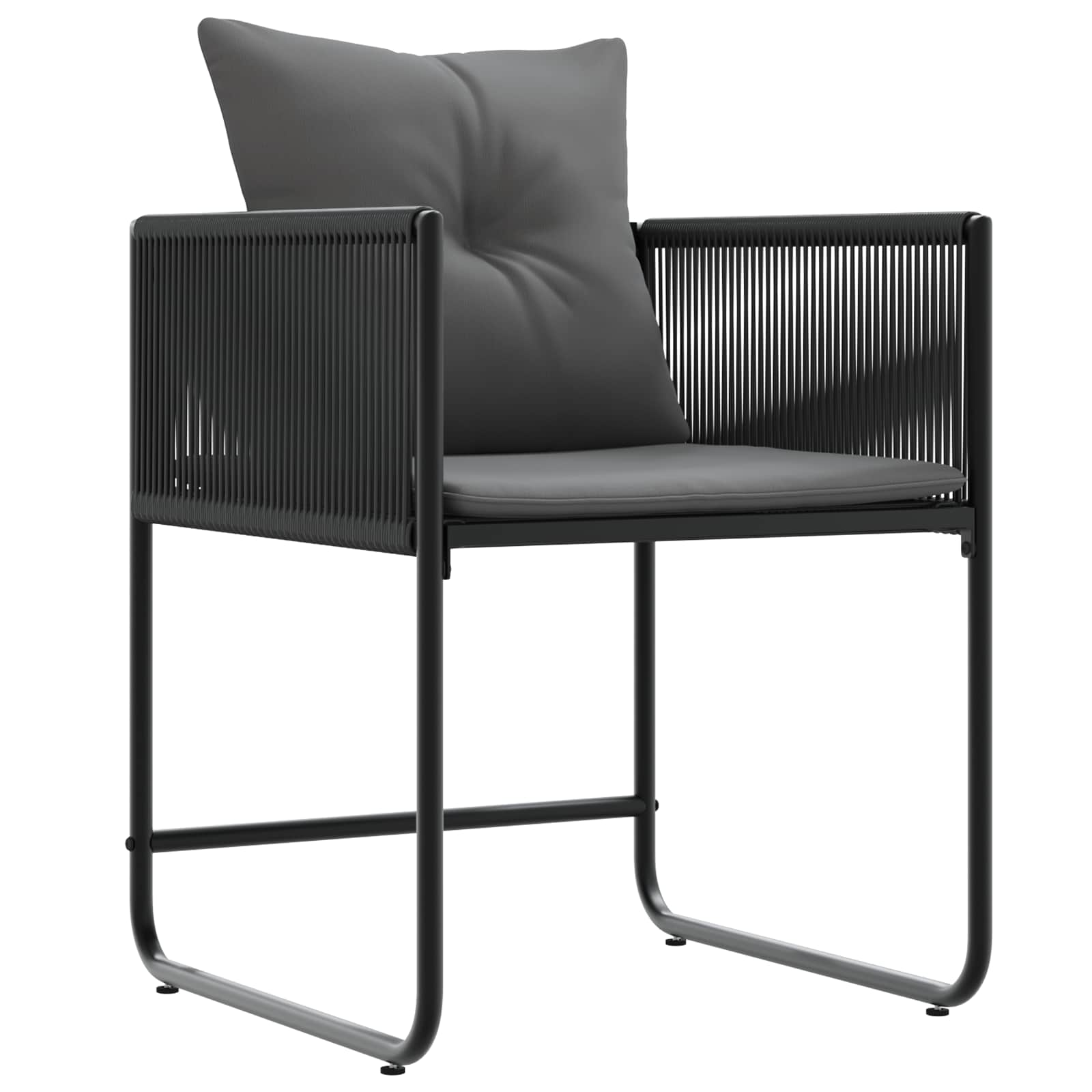 Vrtni set za objed 5 pcs Crna i antracit 80 x 80 x 73 cm