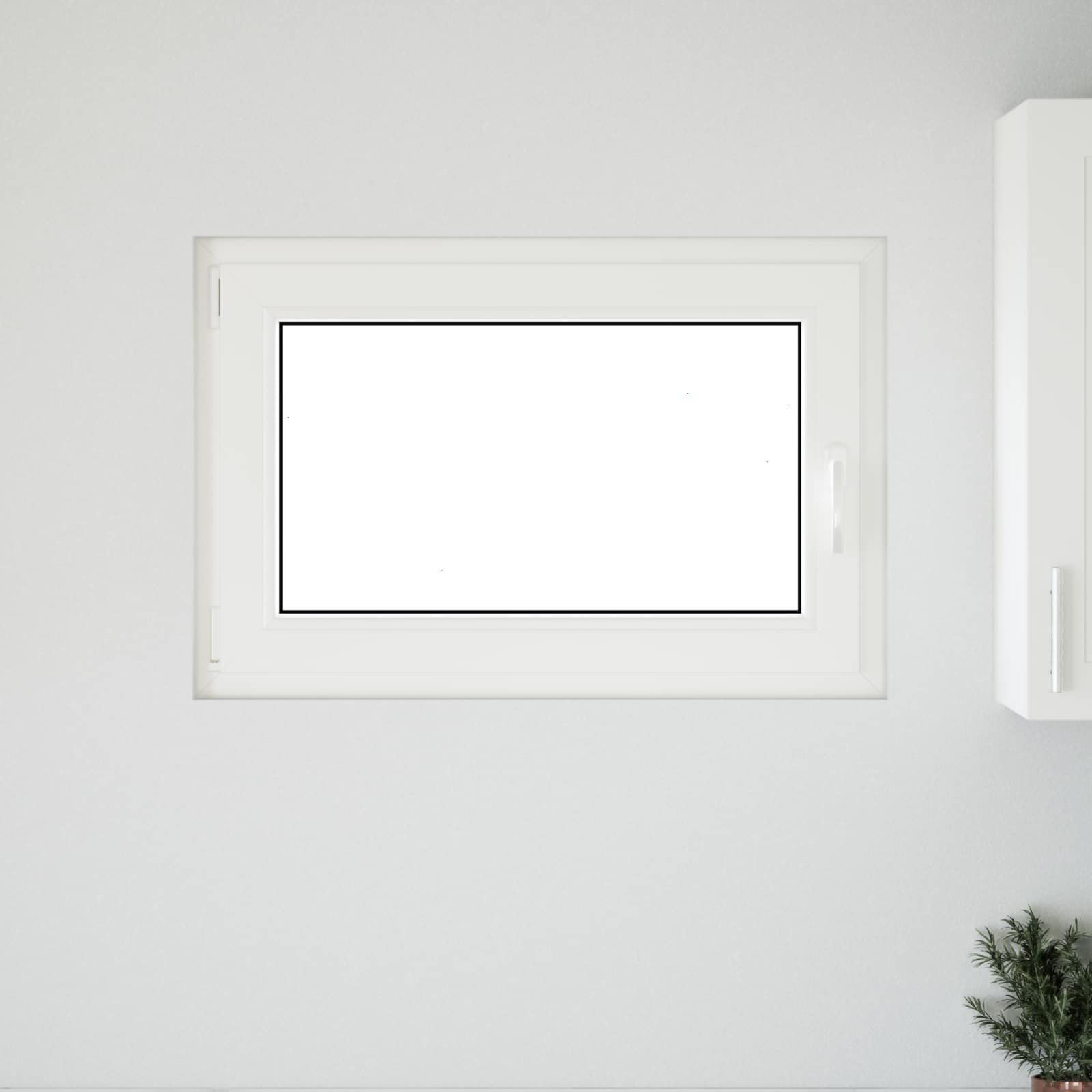 Prozor za podrum RISOR 90 x 70 cm PVC i staklo Bijela