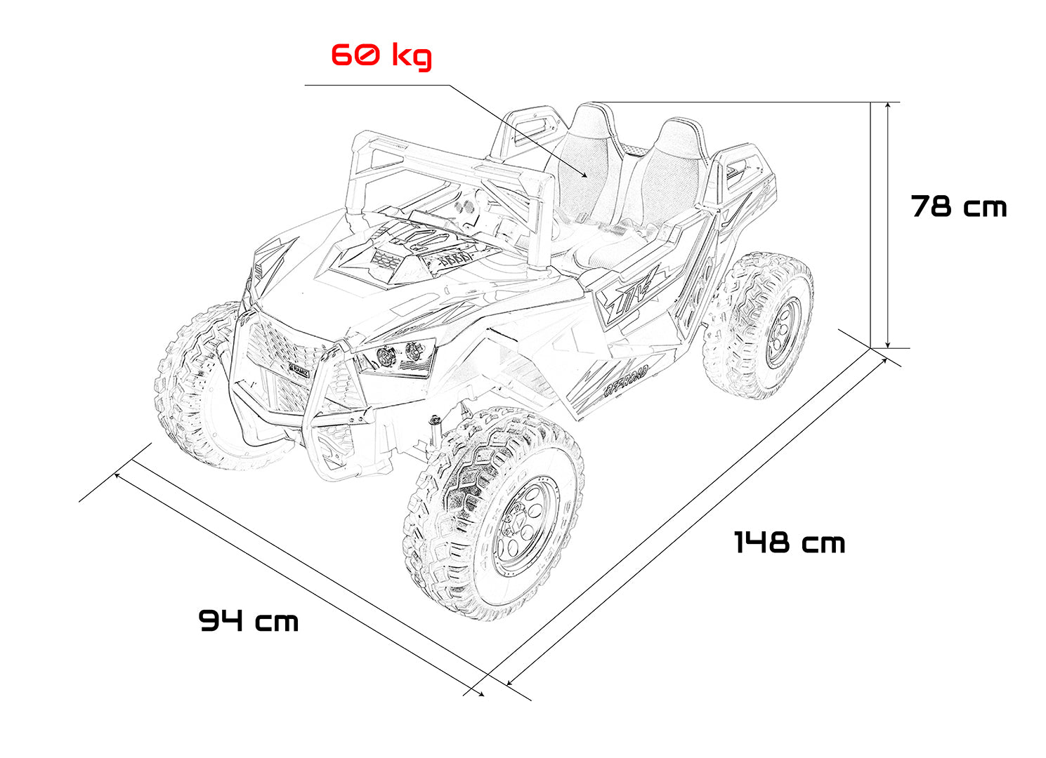Buggy na akumulator RTR Monster Speed ​​4x4 - dvosjed - crveni