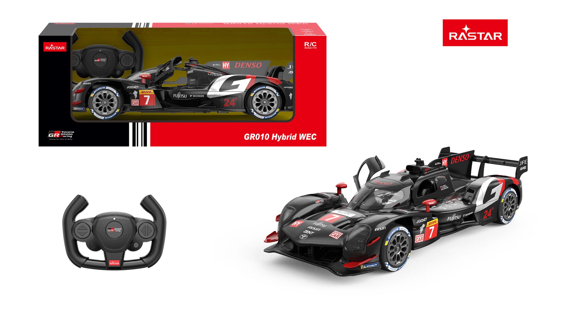 R/C 1:14 Toyota GAZOO Racing GR010 Hybrid Black RASTAR