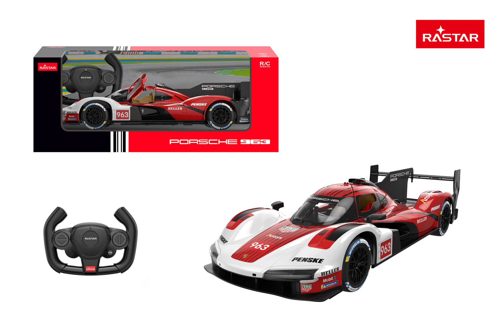 R/C 1:14 Porsche 963 LMDh Red RASTAR