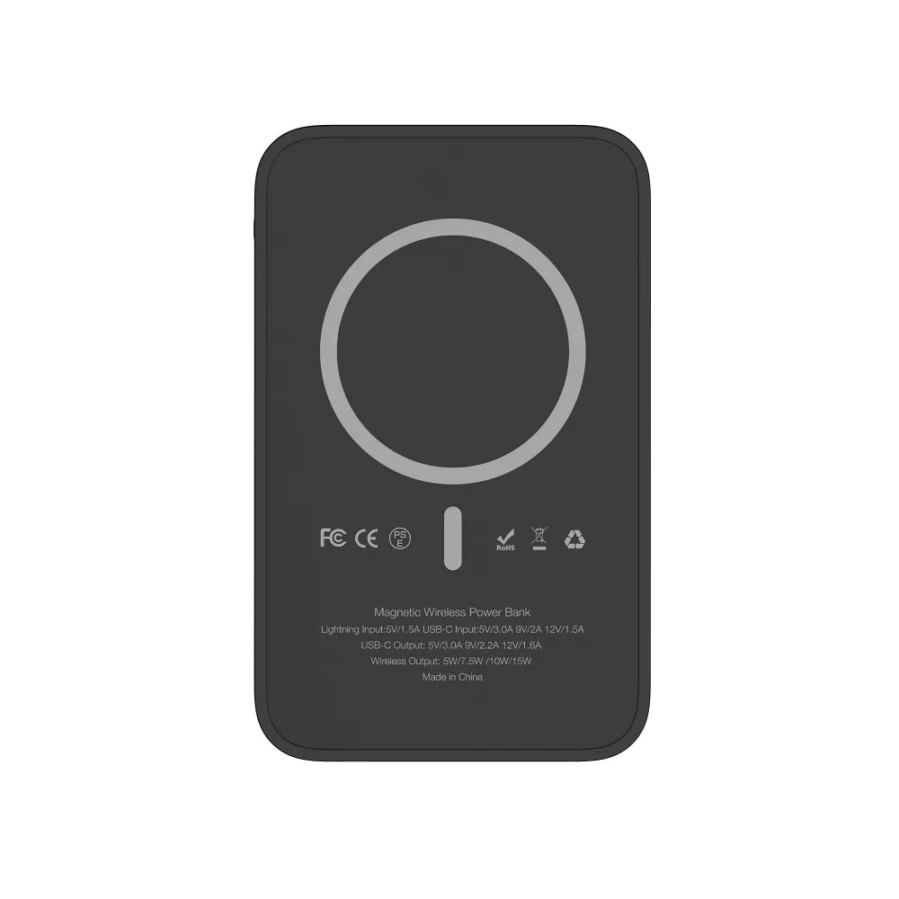 POWER BANK VEGER MagOn Kick s induktivnim punjenjem podržava punjenje s MagSafe 15W - 5 000mAh PD 20W crna