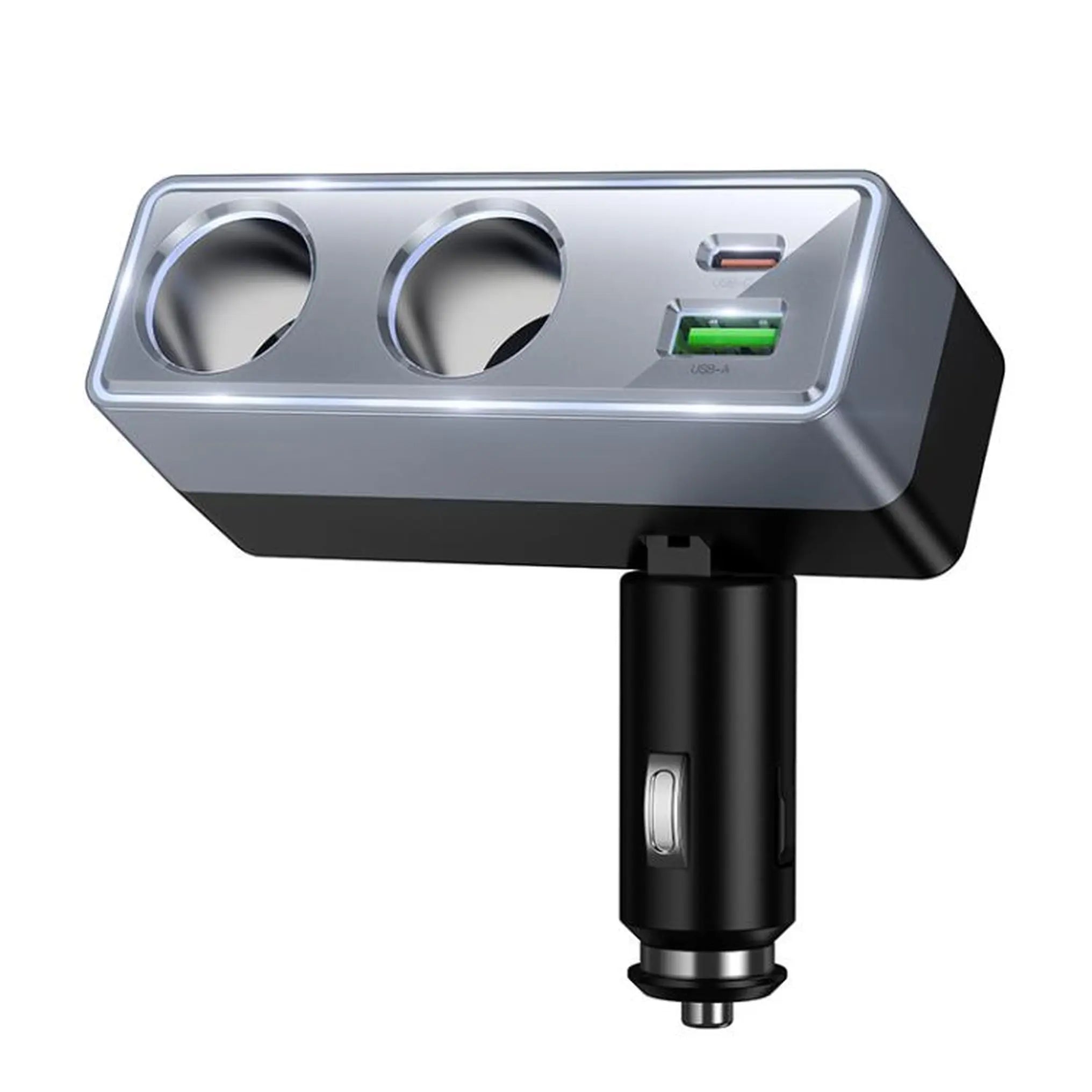 Auto punjač Hoco 1xUSB A + 1xUSB C + 2x priključak za upaljač PD QC3.0 max 240W/24V crni