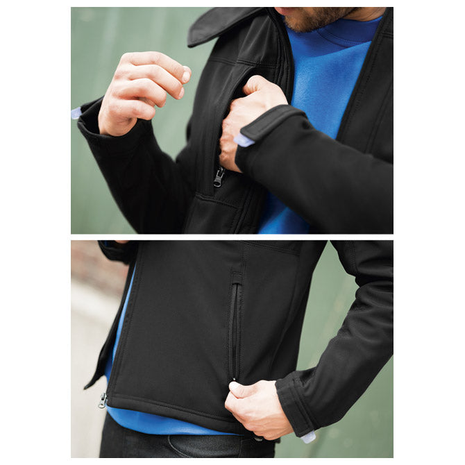 JAKNA ZIP MUŠKA B&C HOODED SOFTSHELL CRNA 3XL