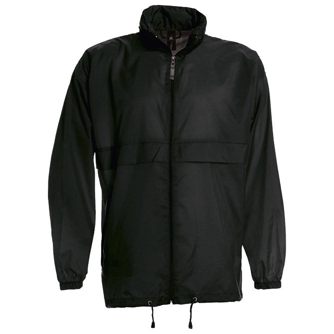 VJETROVKA S KAPULJAČOM ZIP UNISEX B&C SIROCCO CRNA S