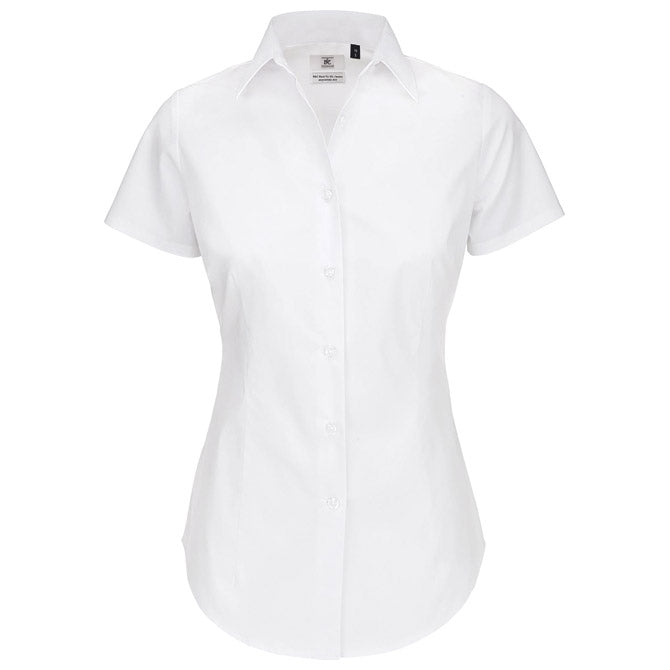 KOŠULJA ŽENSKA KRATKI RUKAVI B&C BLACK TIE 135G BIJELA 2XL-EOL!!