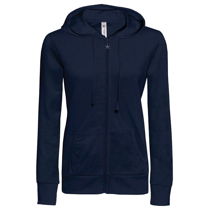 ŽENSKA MAJICA Z DOLGIMI ROKAVI ZIP B&C WONDER 280G TEMNO MODRA XL!!