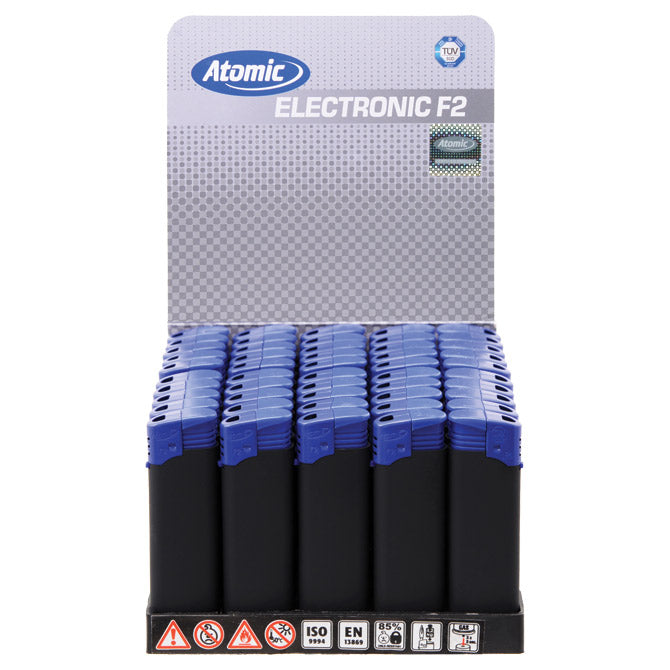 Upaljač elektronski gumirani mat atomic f2 rubber trober 3670302 crno/plavi