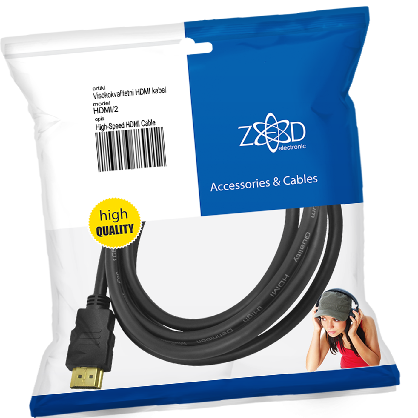 ZED electronic HDMI kabel, 2.0 met - HDMI/2