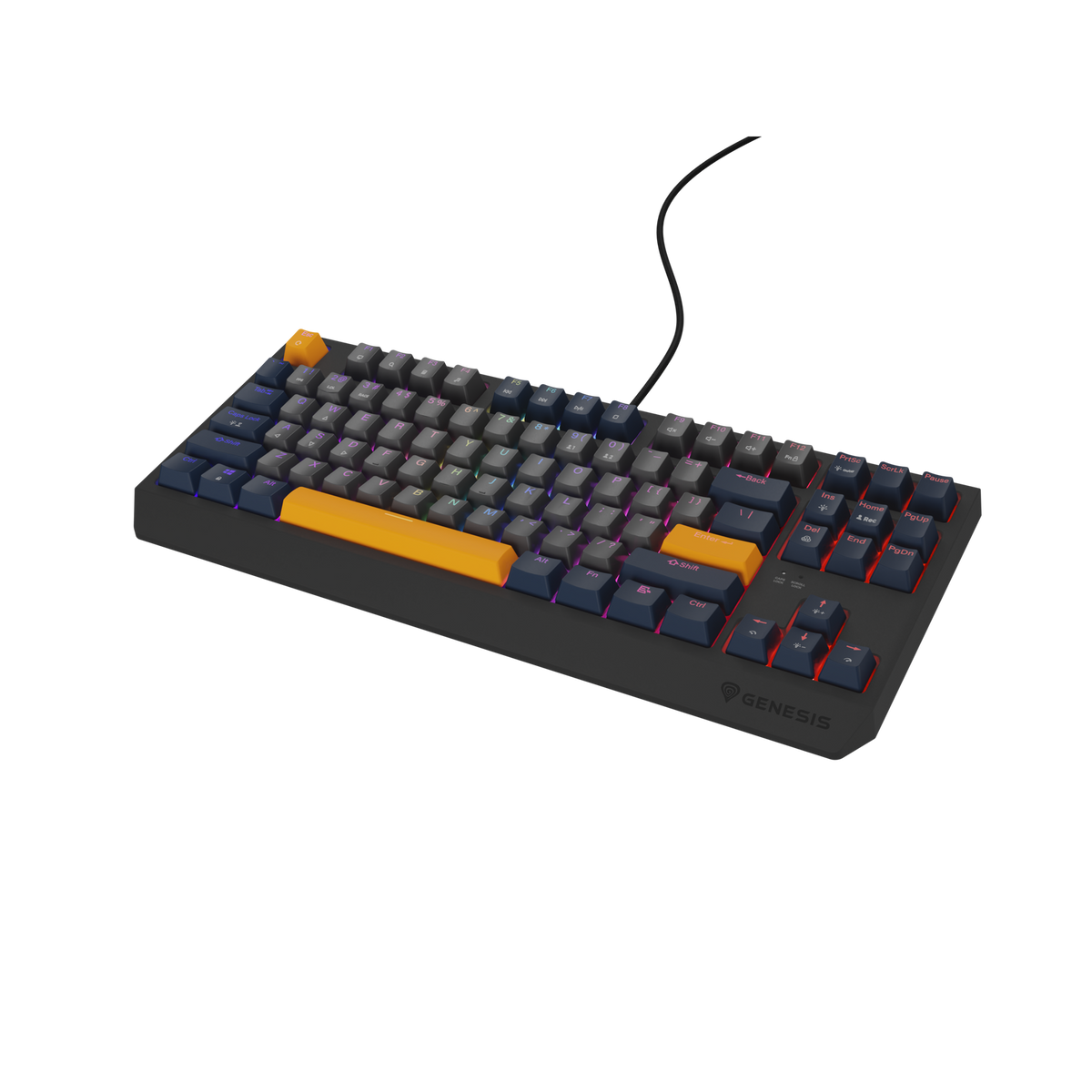 GENESIS Thor 230 TKL Naval Blue Negative Outemu Panda tipkovnica Igranje USB QWERTY Engleski Plavo