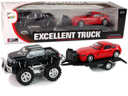 Komplet vozila Crni Monster Truck + Bijeli BMW  - 58 cm