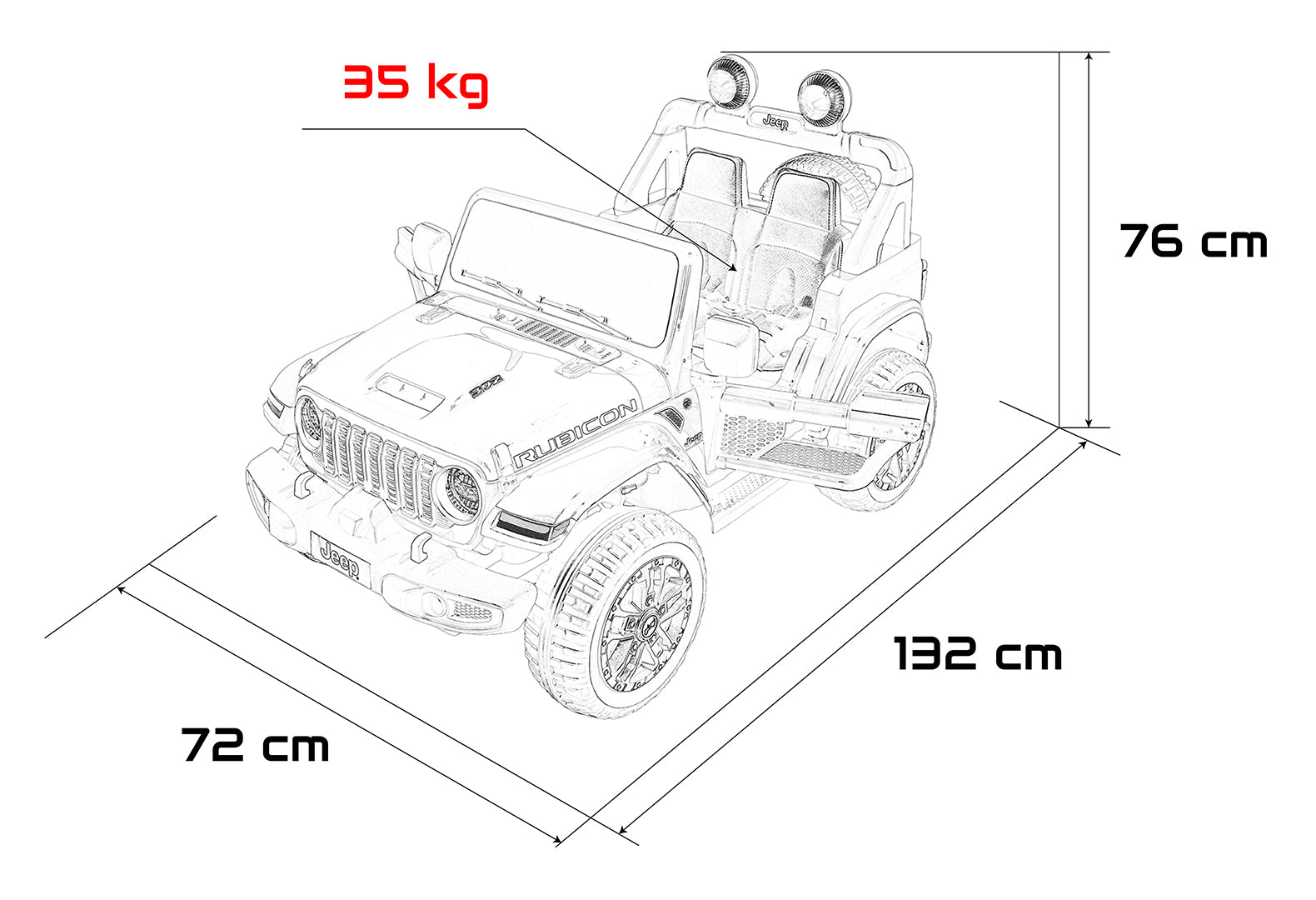 Licencirani auto na akumulator Jeep Wrangler Rubicon LIFT - zeleni