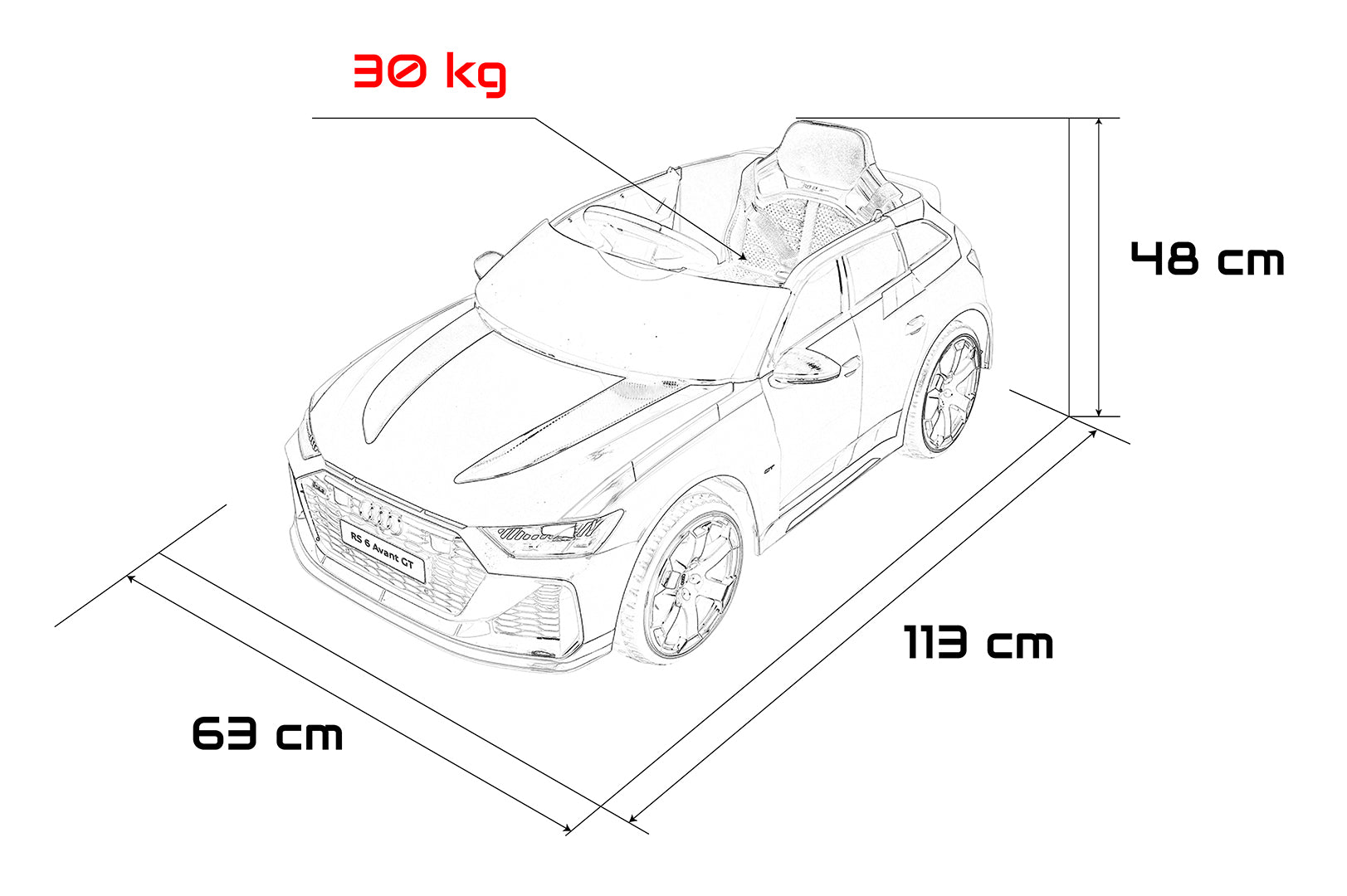 Licencirani auto na akumulator Audi RS6 Avant GT 4x4 - crni
