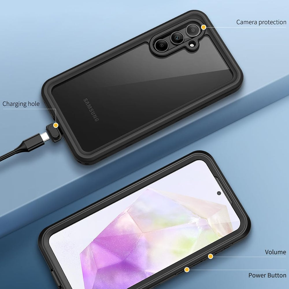 ShellBox – Vodootporna IP68 360° maska za Samsung Galaxy A35 5G – Crna