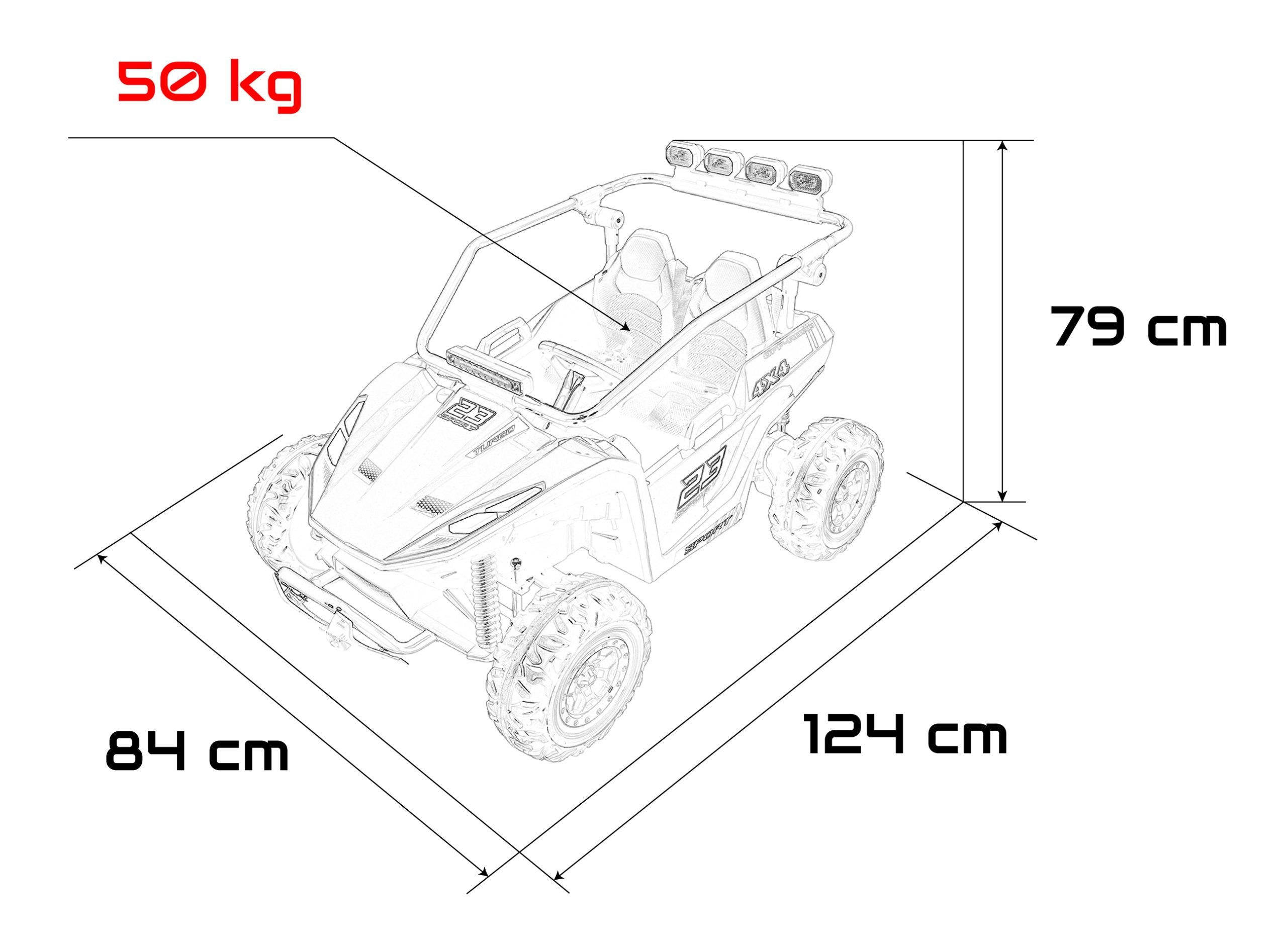 Buggy na akumulator 4x4 TURBO 23 - dvosjed - plavi